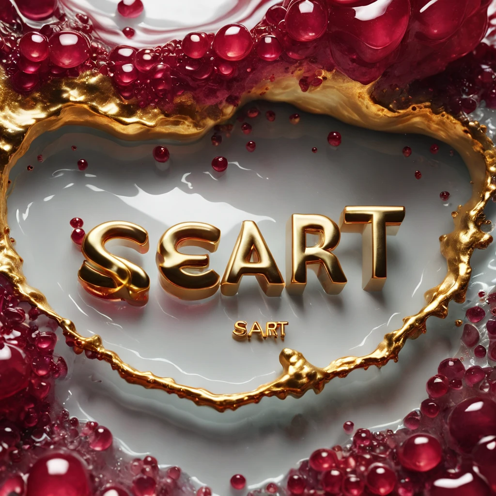 Logo "seaArt", text "seaArt", , txt says "seaArt" . gold silver and molten ruby, reminiscent of Alberto Seveso's 3d. 32k, ultra-clear, digital render, golden ratio High Resolution, High Quality, Masterpiece