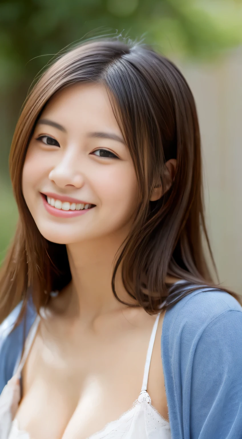 Japanese ),((beautiful girl)),cleavage,An expression that imagines something pleasant:1.2,(perfect body beauty:1.2),((perfect body)),(shy smile),beautiful teeth,