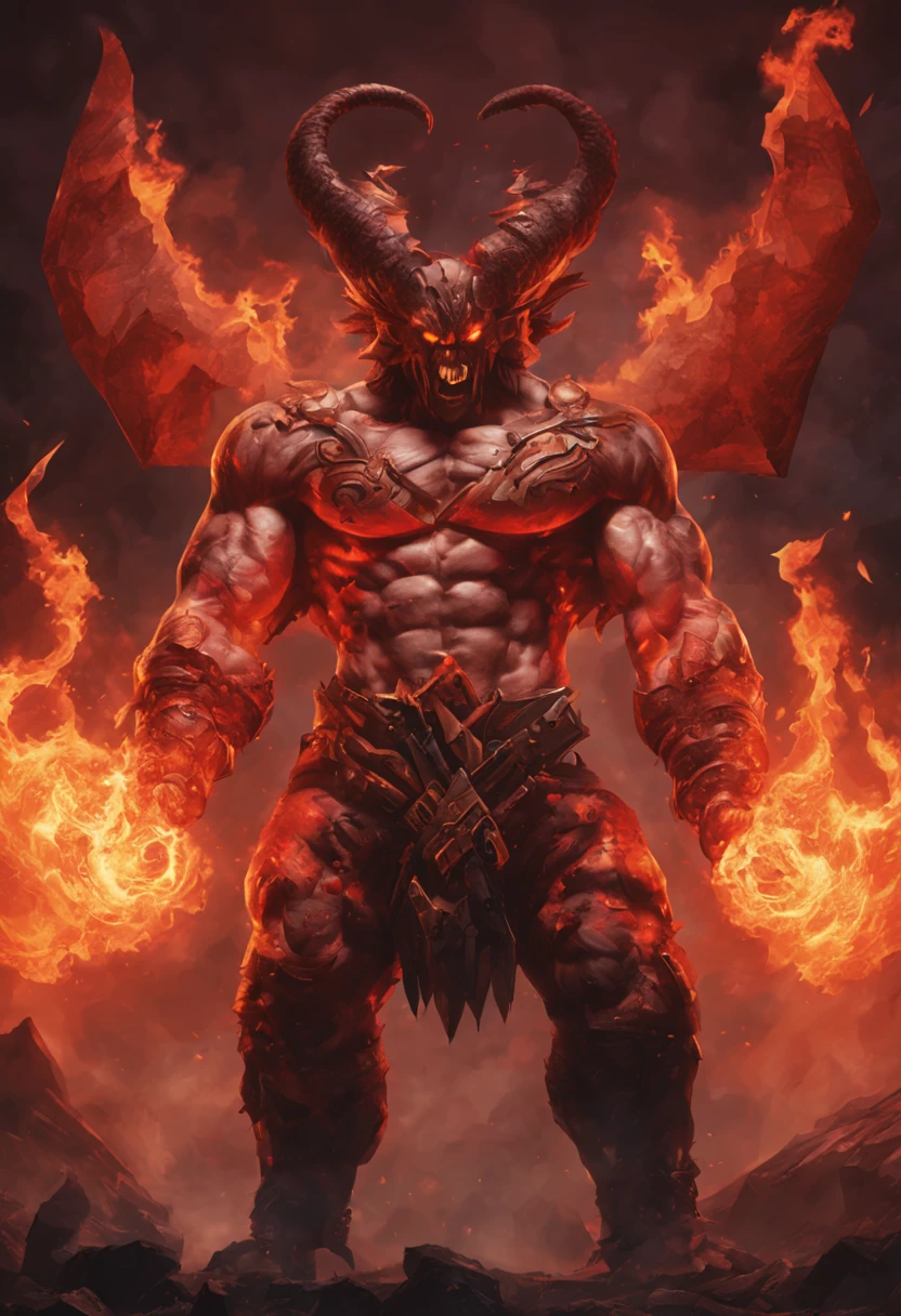 power, Behemoth, muscle, , wielding flame 