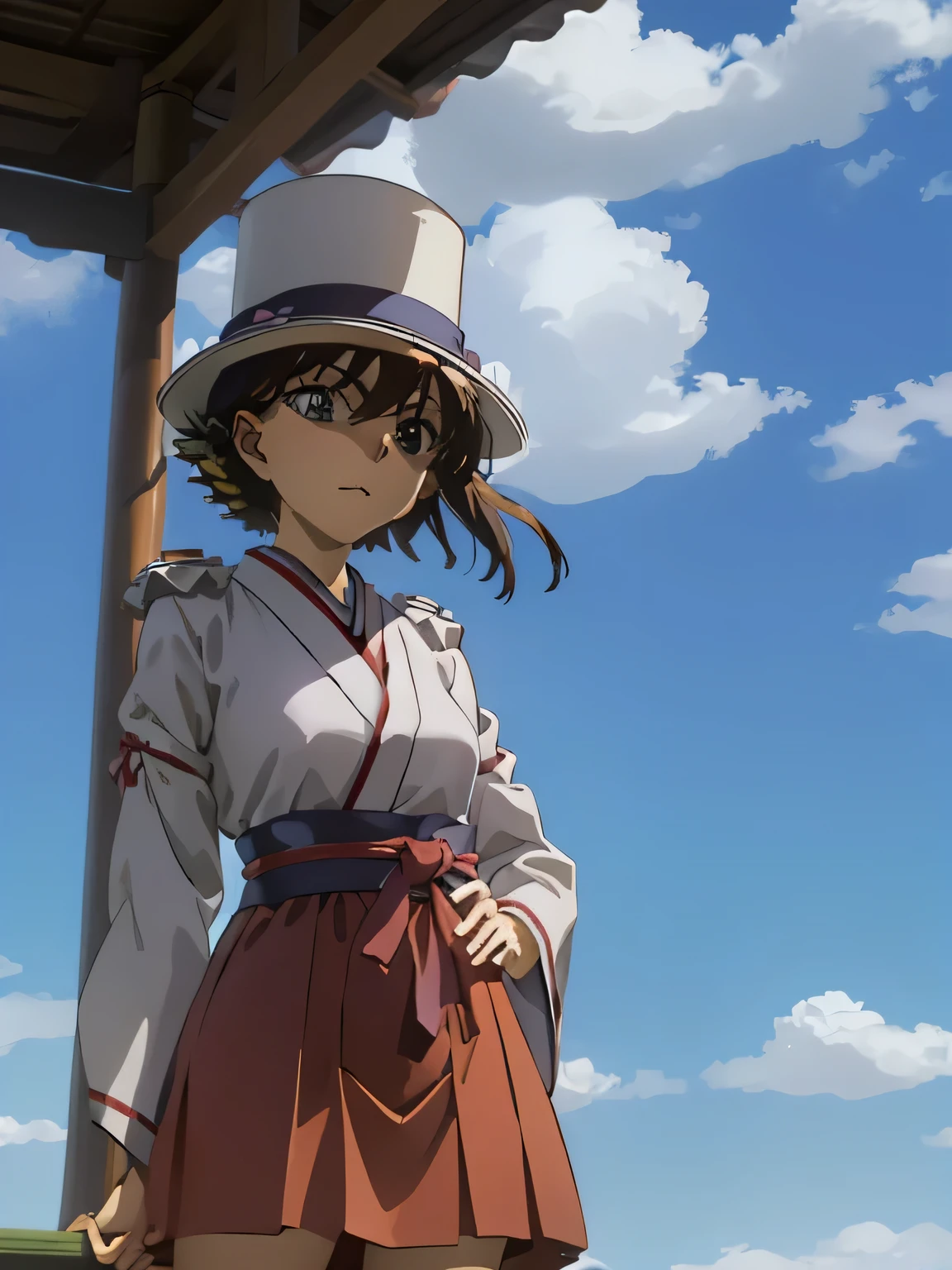 japanese manga,  japanese manga style”, Takano Aya color style, Inspired by Gosho Aoyama，red skirt，blonde short hair