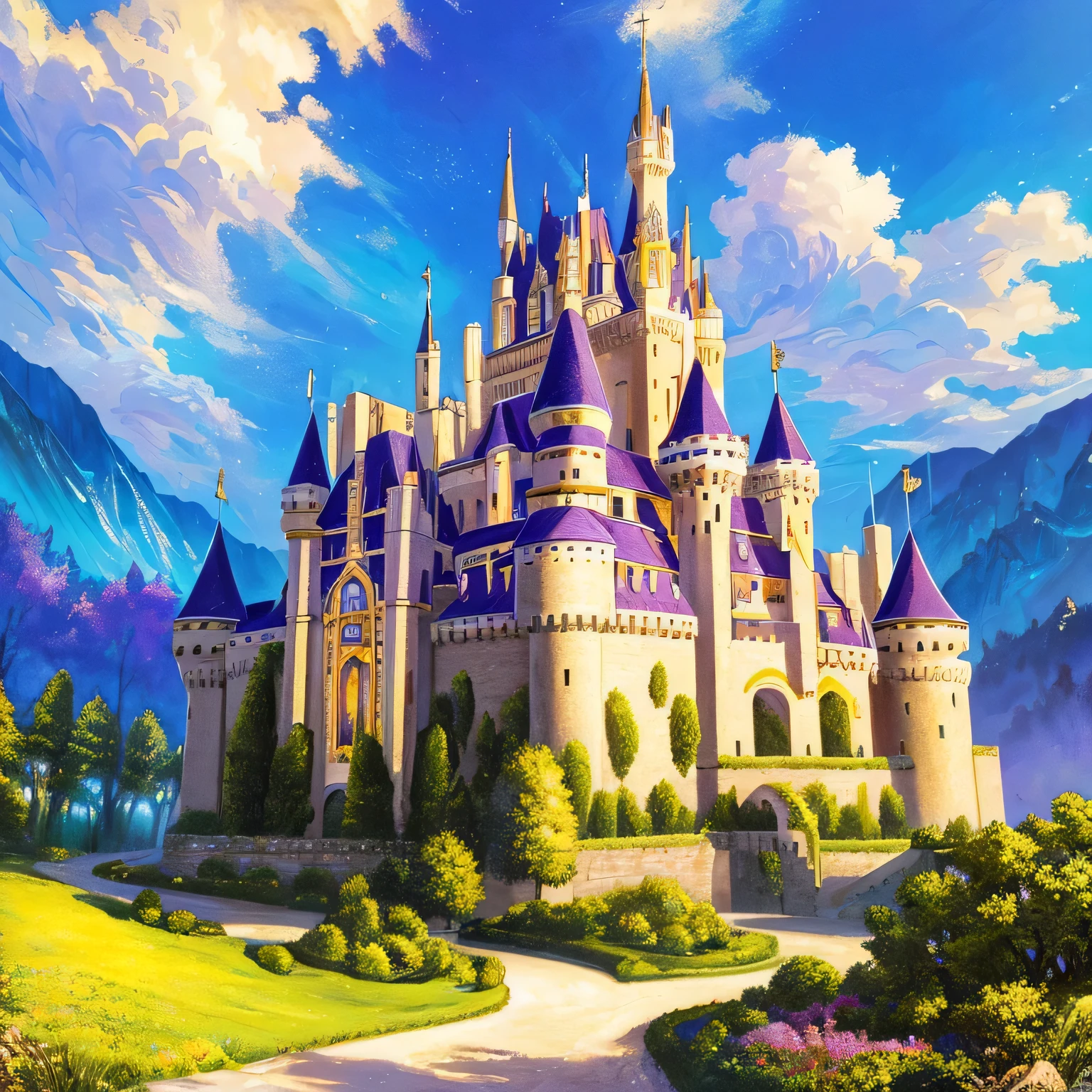 castle made of jewels, bright colors, masterpiece, highest quality, film grain, realistic, High resolution, realistic light, hd, High resolution, 16k, Hmm, Hmm background, Super crisp backgrounds, detailed background, realistic background, realistic shadow,beautiful and wonderful,castle surrounded by high walls