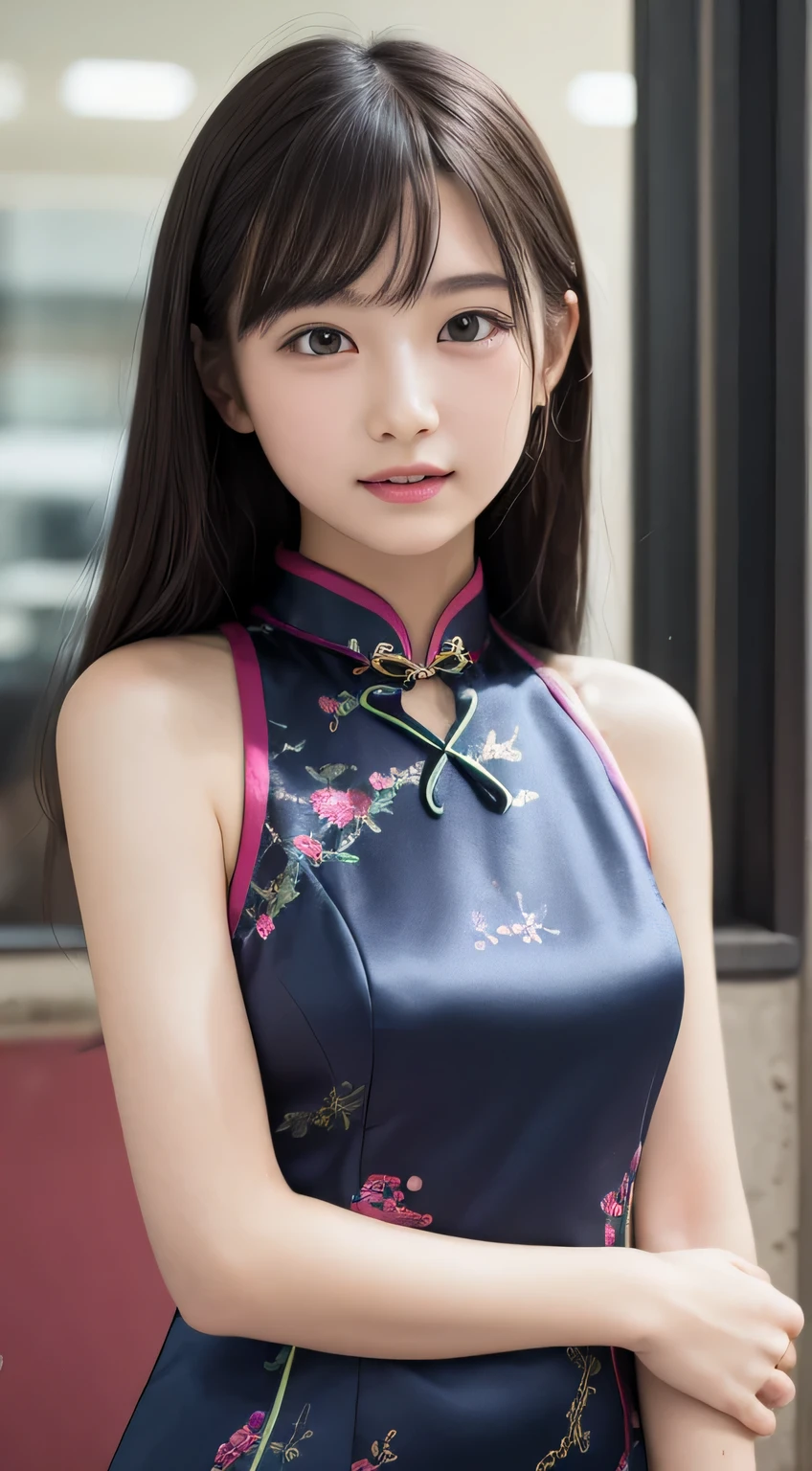 ((Realistic lighting, Highest quality, 8k, masterpiece: 1.3)), Clear focus: 1.2, 1 Girl, Perfect Body Beauty: 1.4, Slim Abs: 1.1, ((Dark brown hair, Big Breasts: 1.3)), (Finished with body paint，Transparent floral cheongsam: 1.4), (Home, night: 1.1),Body Paint Dresses， whole body, Long legs, Window Glass, Super detailed face, Beautiful Eyes, double eyelid