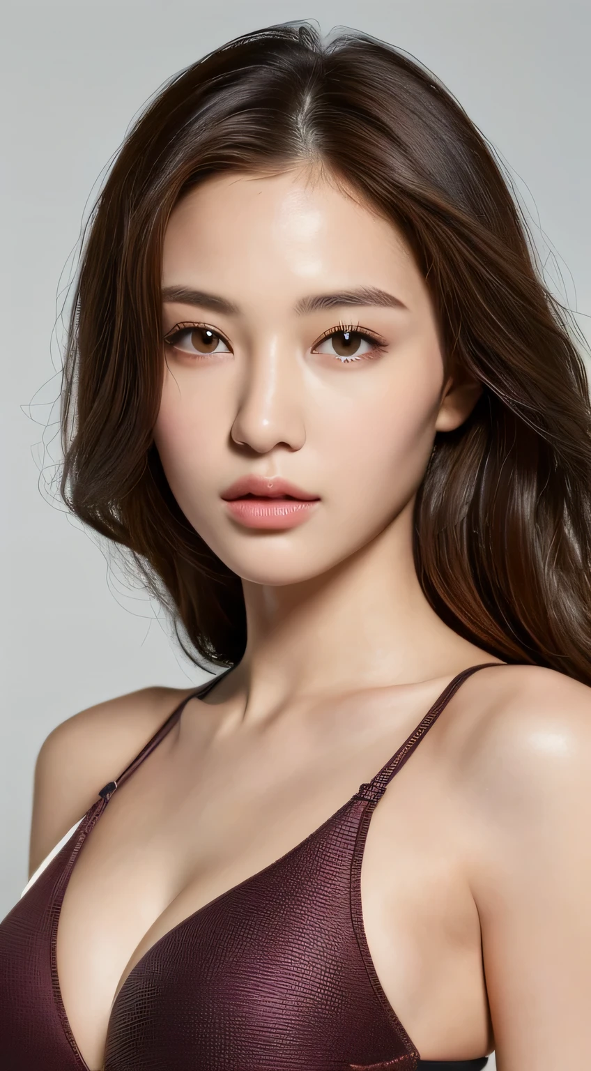 beautiful handsome woman, ((highest quality, 8k, masterpiece: 1.3)), Beautiful woman, 1 female, big: 1.3, slender body shape: 1.1, bouncy dark brown hair, (micro bikini, highly detailed face, lip details, fine eyes, double eyelid