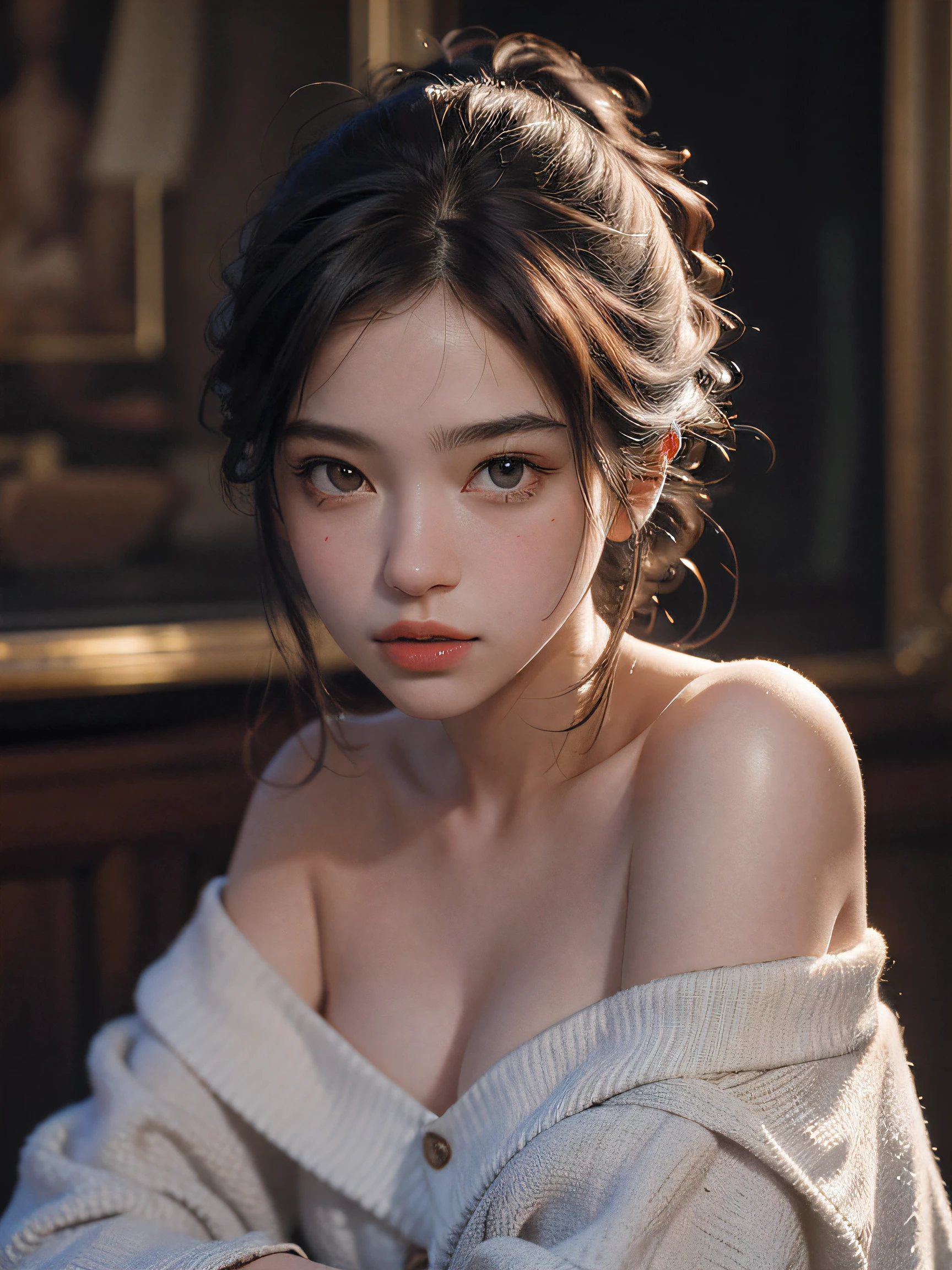 Best quality, masterpiece, ultra high res, (photorealistic:1.4), raw photo, 1girl, off shoulder