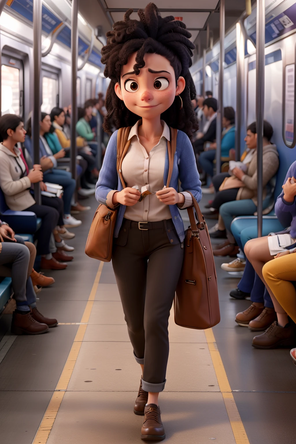 Not happy during the morning rush hour on the subway