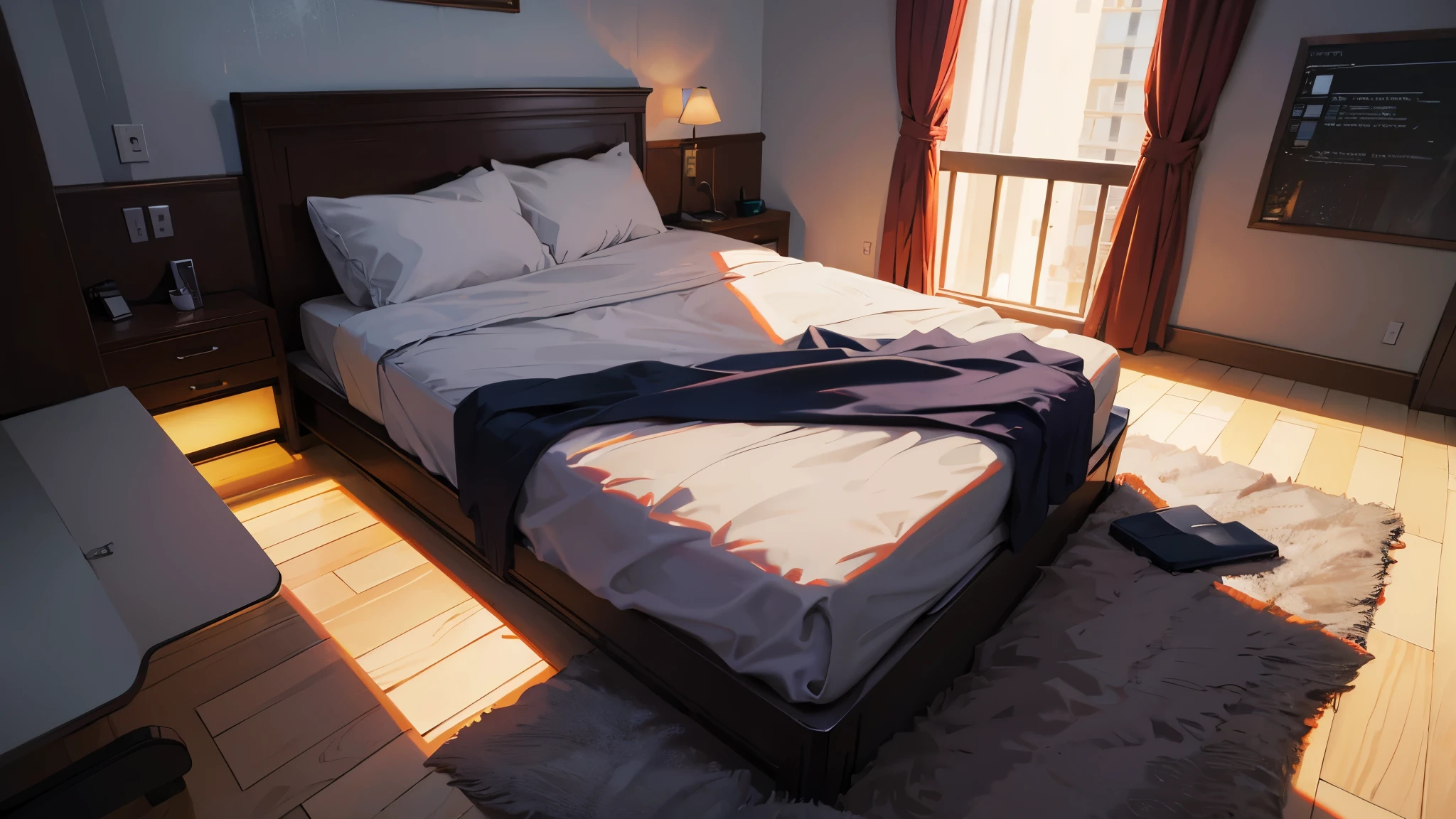 a lot of details, 8K, bed, Studio, without people, cameras, Side view
