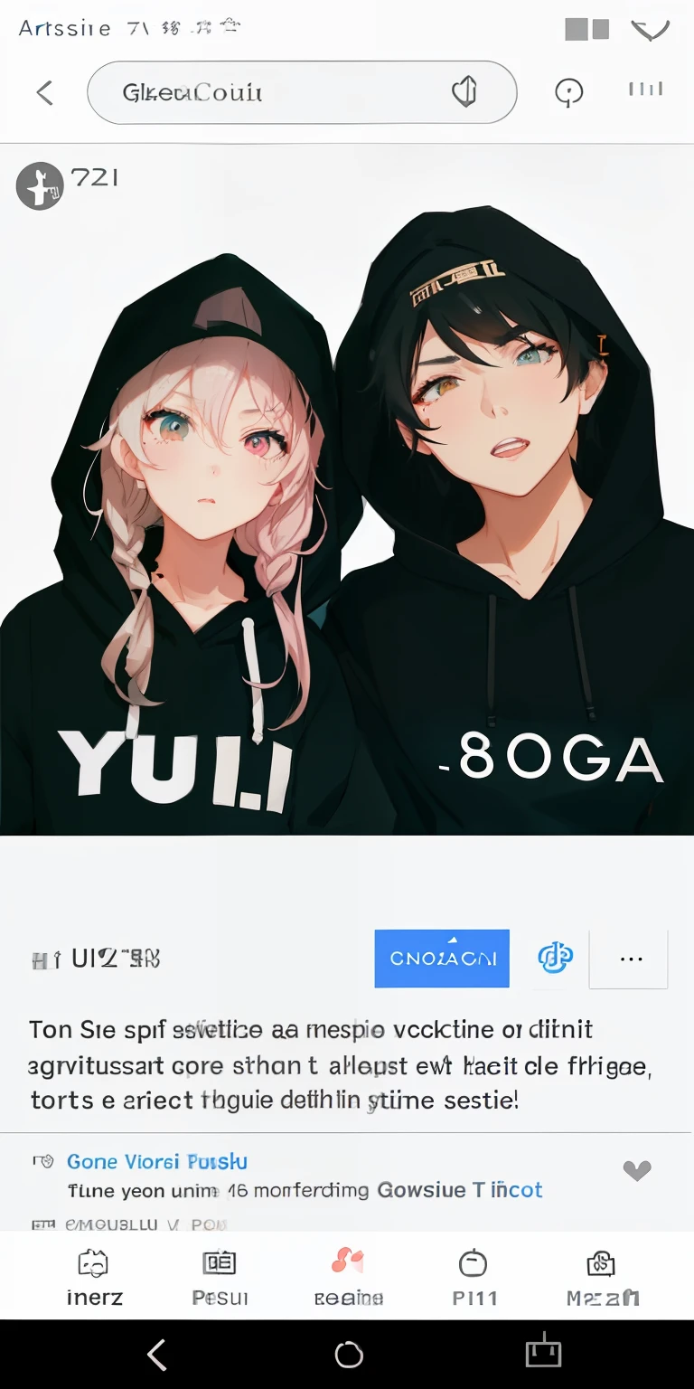 a close up of two people wearing hoodies and a black hoodie, artwork in the style of guweiz, trending on artstration, cute art style, anime art style, flat anime style, anime style illustration, tumblr, ig studios anime style, guweiz, pinterest anime, style anime, couple, manga art style, cute anime style, drawing style