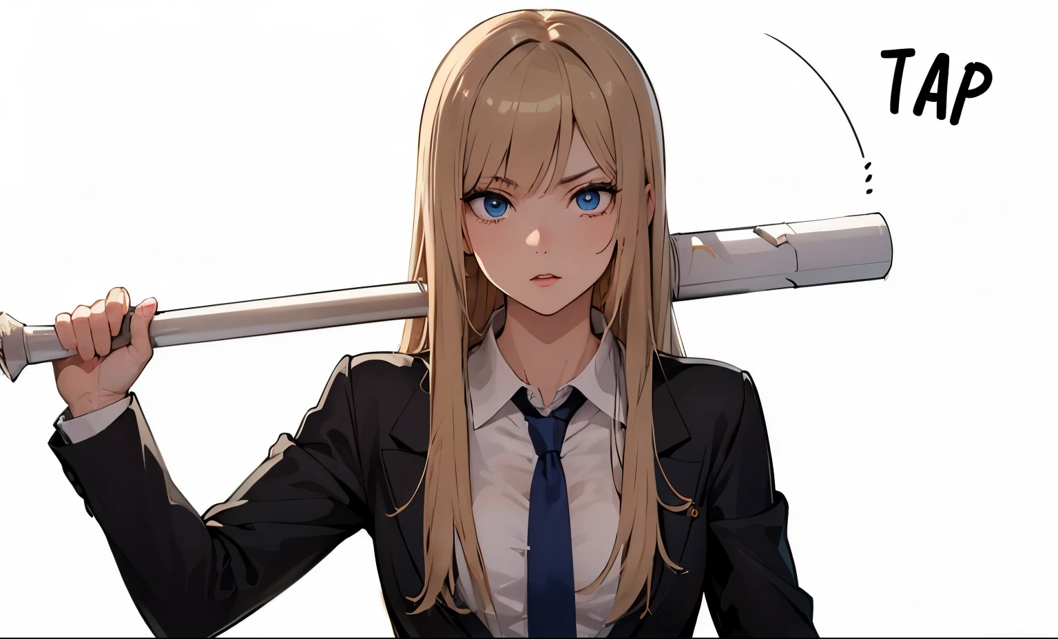 (masterpiece, best quality:1.4), (extremely detailed, 8k, uhd), cinematic shot, natural lighting, ultra highres, vibrant rich colors, (beautiful, aesthetic, perfect, delicate, intricate:1.2), (sharp focus, from front:1.3), eye level shot, 1girl, portrait of a anime girl, young, blonde hair, (extremely hot, attractive, beautiful, sexy, feminine:1.2) serious expression, serious look, serious eyes, expressive blue eyes, long eyelashes, relaxed,(beautiful detailed face, highly detailed skin, blue eyes), gorgeous, breathtaking beauty, seductive, captivating, pale skin, perfect female figure, (slim:0.5), (highly saturated lipstick, luscious thick lips), intricate details, daytime, award winning photography, detailed school room background, volumetric fx, anime, hyper-detailed