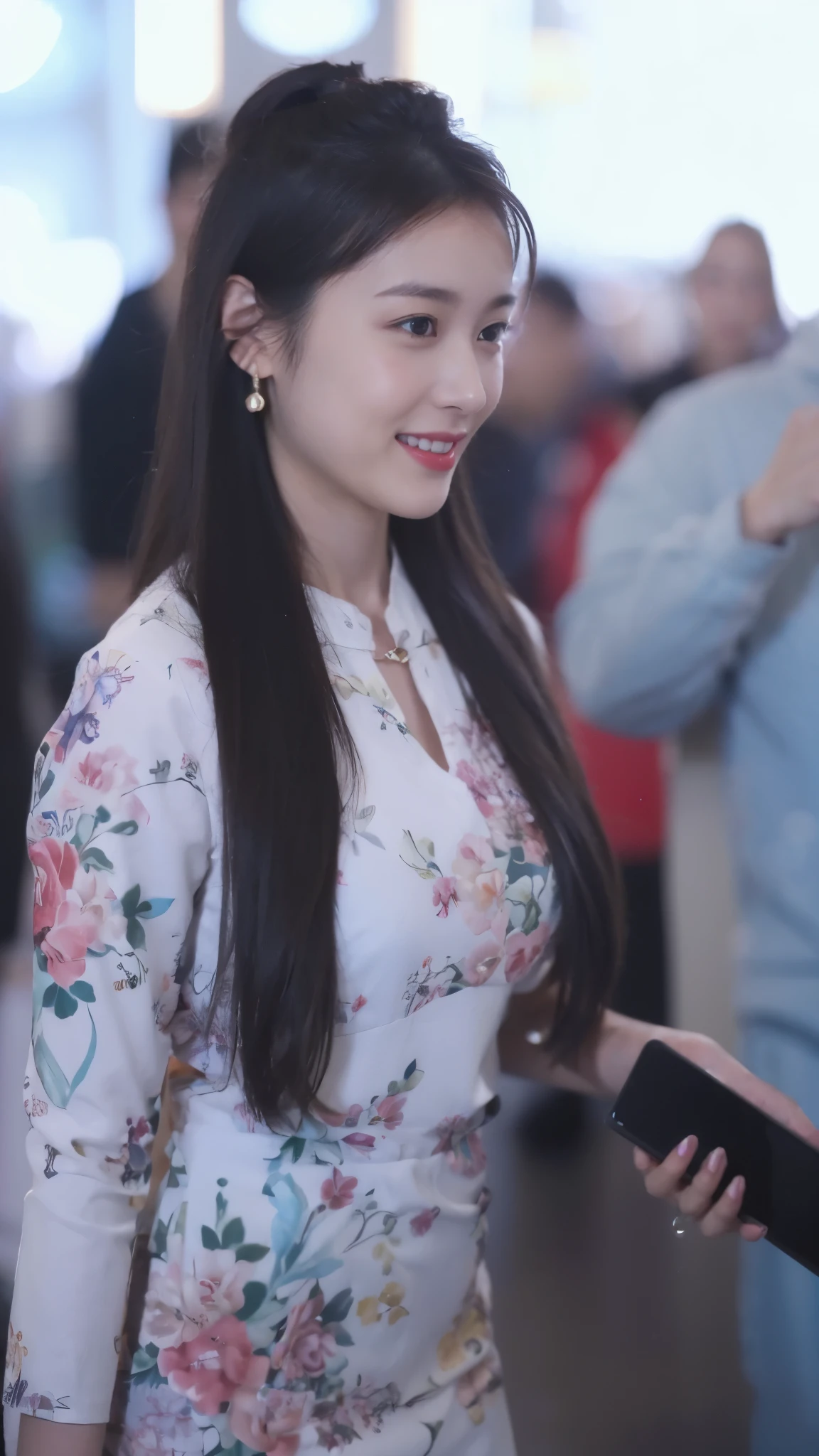 ((Masterpiece, Top image quality, high resolution、alone、skin shiny))(on the table, best quality, actual, super detailed, meticulous, high resolution, 8k wallpaper), Close-up portrait of a beautiful woman, like, smiling, light brown messy hair, Perfect dynamic composition, 美丽meticulous的眼睛, Just like the cover of a fashion magazine, on campus,wearing gold glasses
