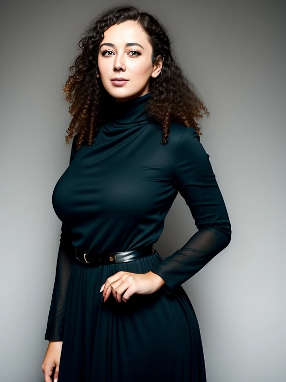 LeilaLowfiRe768  poRtRait, sonrisa, big bReast, cintura de avispa, long evening dRess  tuRtleneck, R  , ojos detallados, photogRaphy, tRending on aRtstation, shaRp focus, foto de estudio, intRicate details, muy detallado, by gReg Rutkowski  