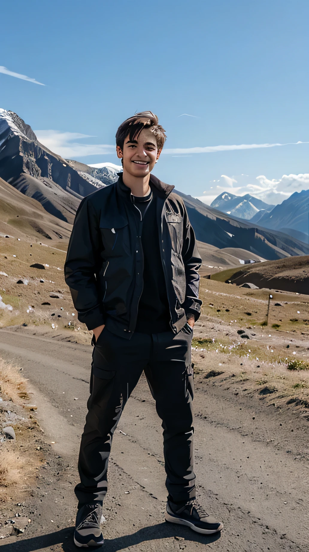 In cinematic and magical mode I see a tired man who has climbed a mountain of problems but in the end, we can see how the man is calmly happy because he has all the wealth that he dreamed of. The man is 20 years old and is at the top.