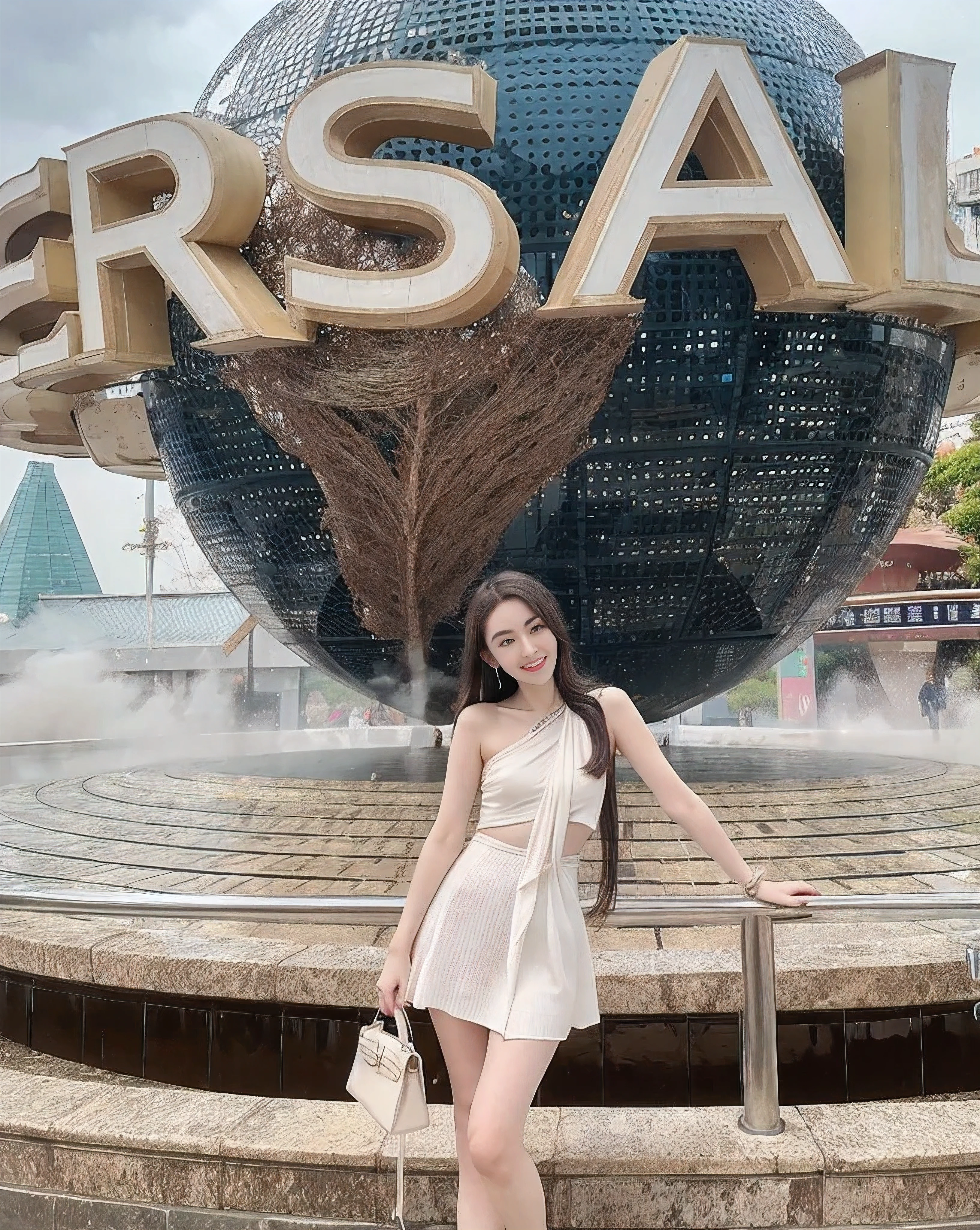 8k, original photo, lifelike, masterpiece, Super details, Singapore, multiple sclerosis. Arafson stands in front of global celebrities, black skirt, long round hair, Dilireba, xision wu, Shooting time 2 0 2 0, wenfei ye, Larissa Manobar, The album cover, Photos from 2022, gas station trends, Taken in 2022, chengyou liu, Xintong Chen, post-processed)