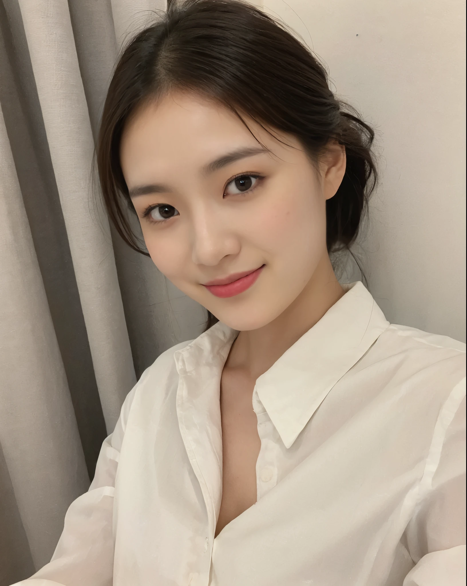 A close up of a woman in a white shirt posing for a picture - SeaArt AI