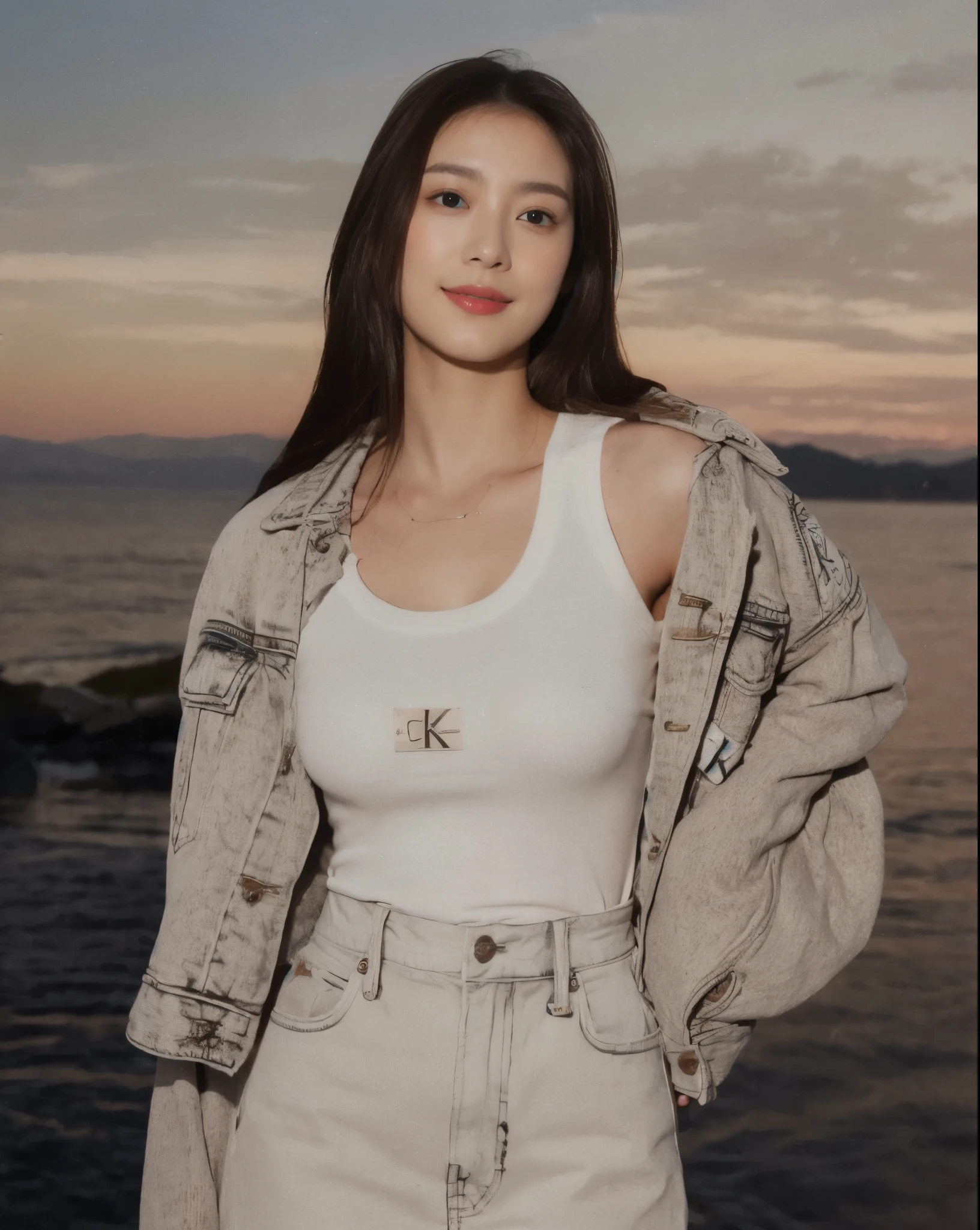 ((​Masterpiece, Top image quality, high resolution、alone、skin shiny))(on the table, best quality, actual, super detailed, meticulous, high resolution, 8k wallpaper), Close-up portrait of a beautiful woman, like, smiling, light brown messy hair, Perfect dynamic composition, 美丽meticulous的眼睛, Just like the cover of a fashion magazine, on campus，wearing gold glasses