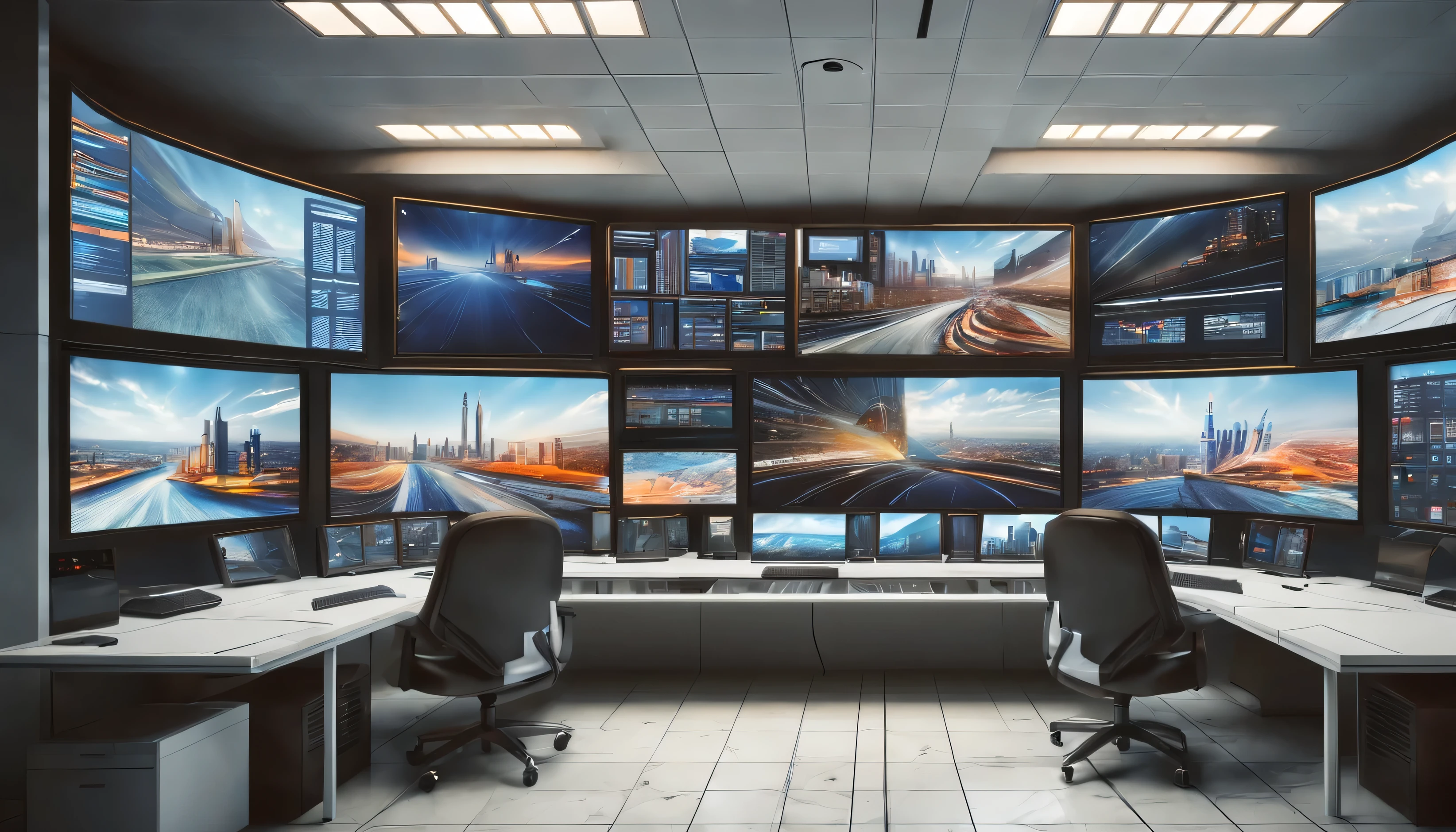 arafed room with multiple monitors and desks with multiple screens, sitting at a control center, white marble floor tiles, white ceilingnavigation command center, digital screens on the walls, 8k resolution”, tv screens in background, crt screens in background, 8 k wide shot, arafed room with multiple monitors and desks with multiple screens, sitting at a control center, navigation command center, digital screens on the walls, 8k resolution”, tv screens in background, crt screens in background, white marble floor tiles, white ceiling, 8 k wide shot, 8 k post production, 8k post production, 8k post-production, 8 k post - production,