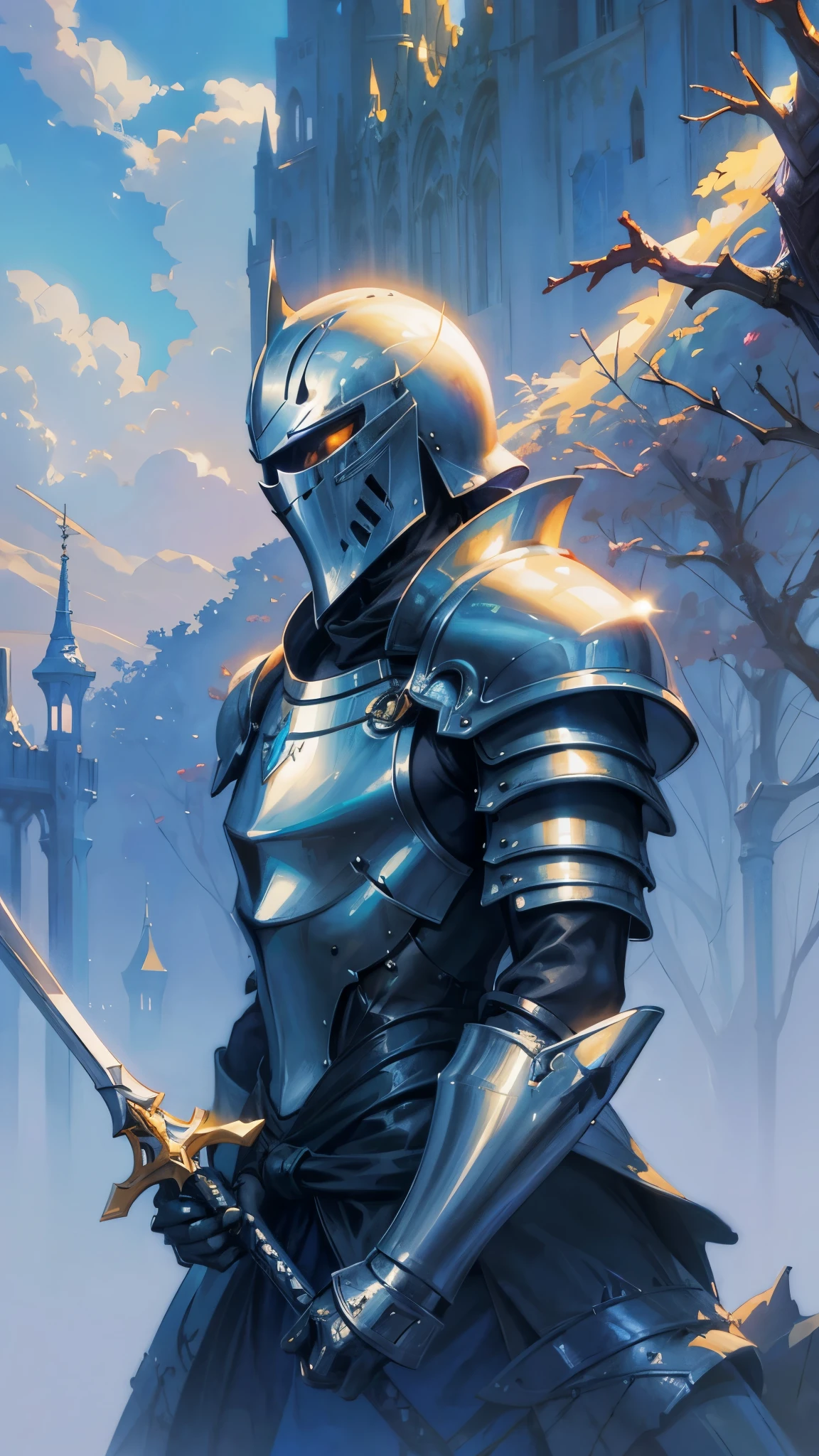 a close up of a knight in armor with a sword, ornate armor covered in thorns, makoto shinkai cyril rolando, makoto shinkai. digital render, makoto shinkai!, makoto shinkai. —h 2160, makoto shinkai!!, in style of makoto shinkai, ( ( makoto shinkai ) ), makoto shinkai style