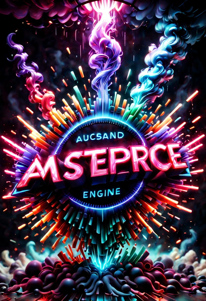text logo, masterpiece, best quality, highly detailed, intricate, elegant font design, decorative typography, cursive calligraphy, flowing script, ornate lettering, glowing neon, vibrant colors, cinematic lighting, volumetric lighting, lighting effects, smoke, bokeh, depth of field, abstract shapes, geometric background, sci-fi, futuristic, cyberpunk, retro, vaporwave, glitch art, pixel sorting, trending on Artstation, unreal engine, octane render, cinema 4D, absurd resolution, 8k, 4k, DSLR, photography