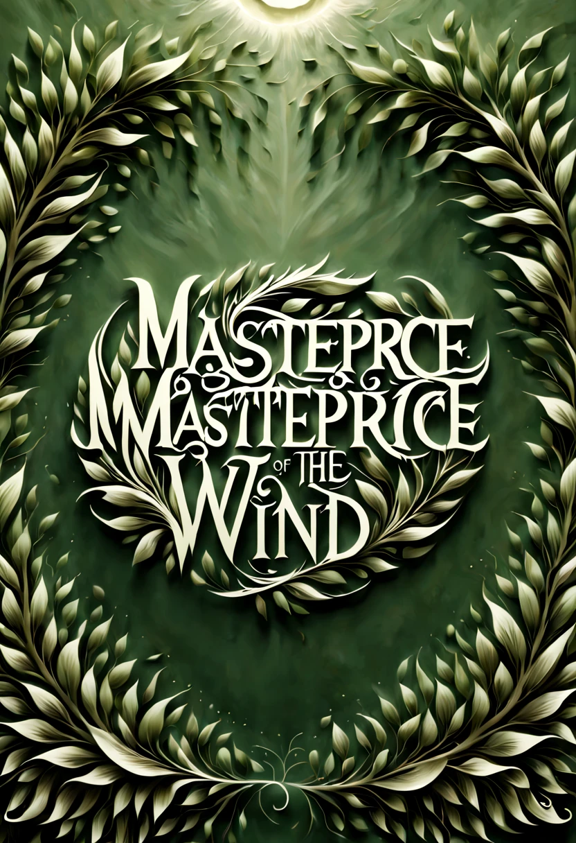 text logo, Whisper of the Wind: (masterpiece, high resolution, intricate:1.3), elegant font design, inspired by the movement of leaves in a gentle breeze, characters that flow into one another like branches swaying, (calligraphic strokes:1.2), thin to thick transitions, (earthy green palette:1.1), subtle gradients, background with a soft-focus, (whispery tendrils:1.1) at the edge of each letter, embodying the serenity of nature, top view, slight drop shadows for depth, the font name "Whisper of the Wind" showcased in a sentence.