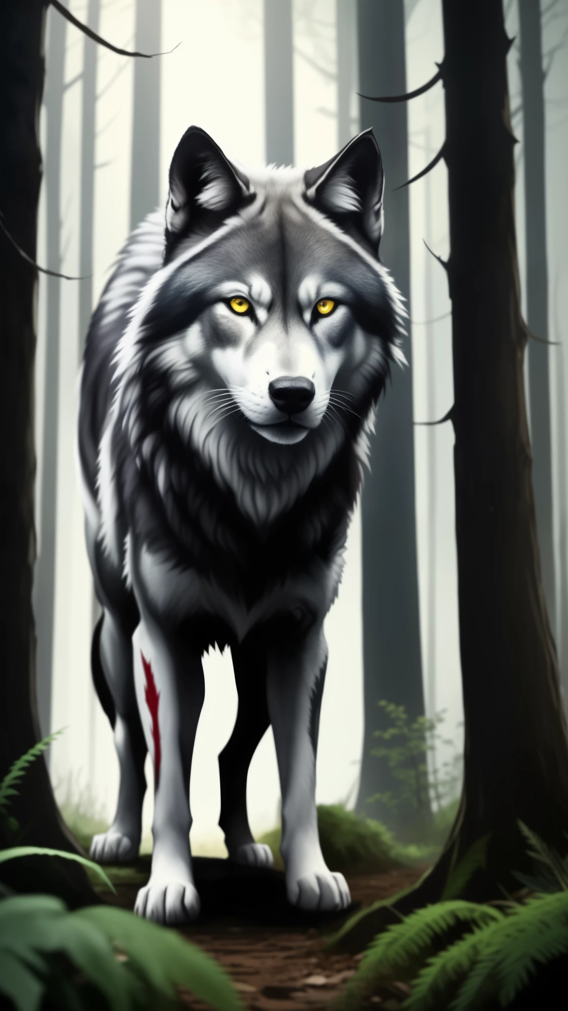 a painting of a No or with blood on the face, Lobo no inferno, No or, photo of No or, portrait of No or fantasy, imagem do avatar, He ad No or, Grim - Lobo, Big No or, portrait of No or, No or, No or alp ha head, wolp, foto de perfil, AngieNo or, No or, alto detalhamen to), He has No or yellow eyes, Meio Lobo, No or dark grey