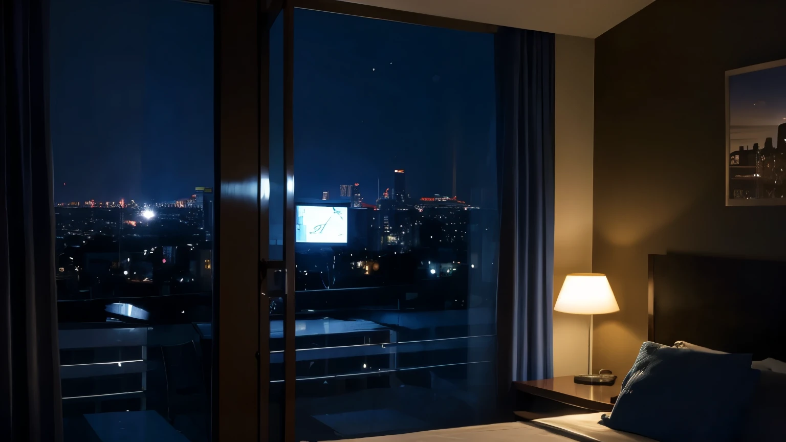 apartment、night、