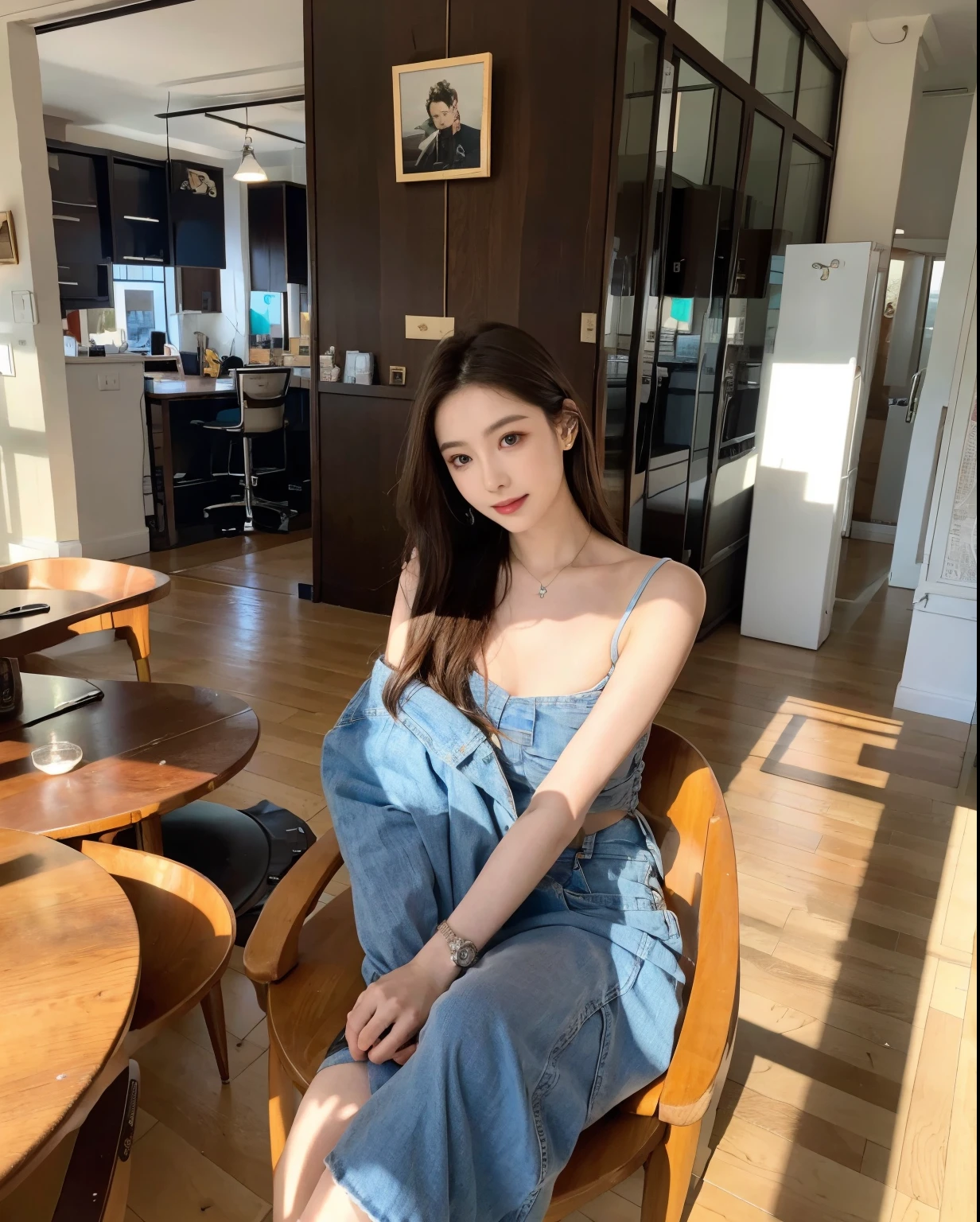 ，masterpiece, best quality，8k, ultra high resolution，Real light and shadow，(Beautiful eyes looking at the camera:1.2)，beautiful woman，summer clothing，