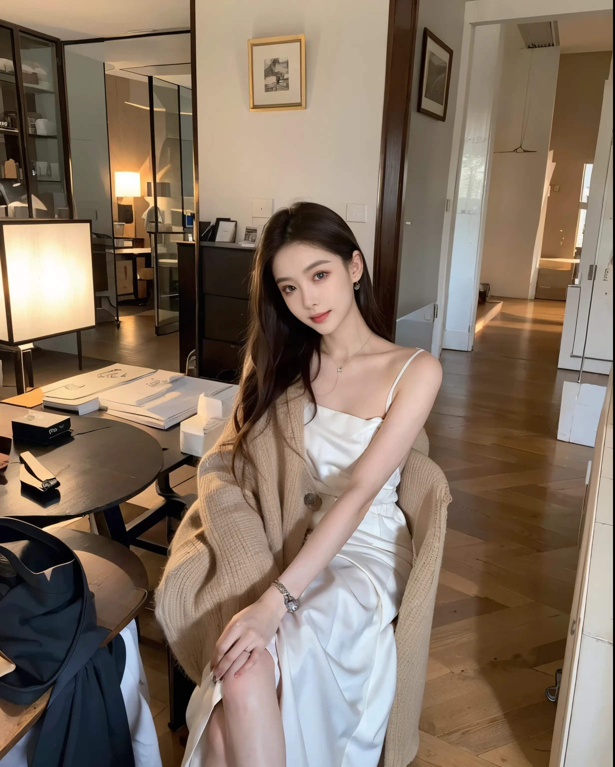 ，masterpiece, best quality，8k, ultra high resolution，Real light and shadow，(Beautiful eyes looking at the camera:1.2)，beautiful woman，summer clothing，