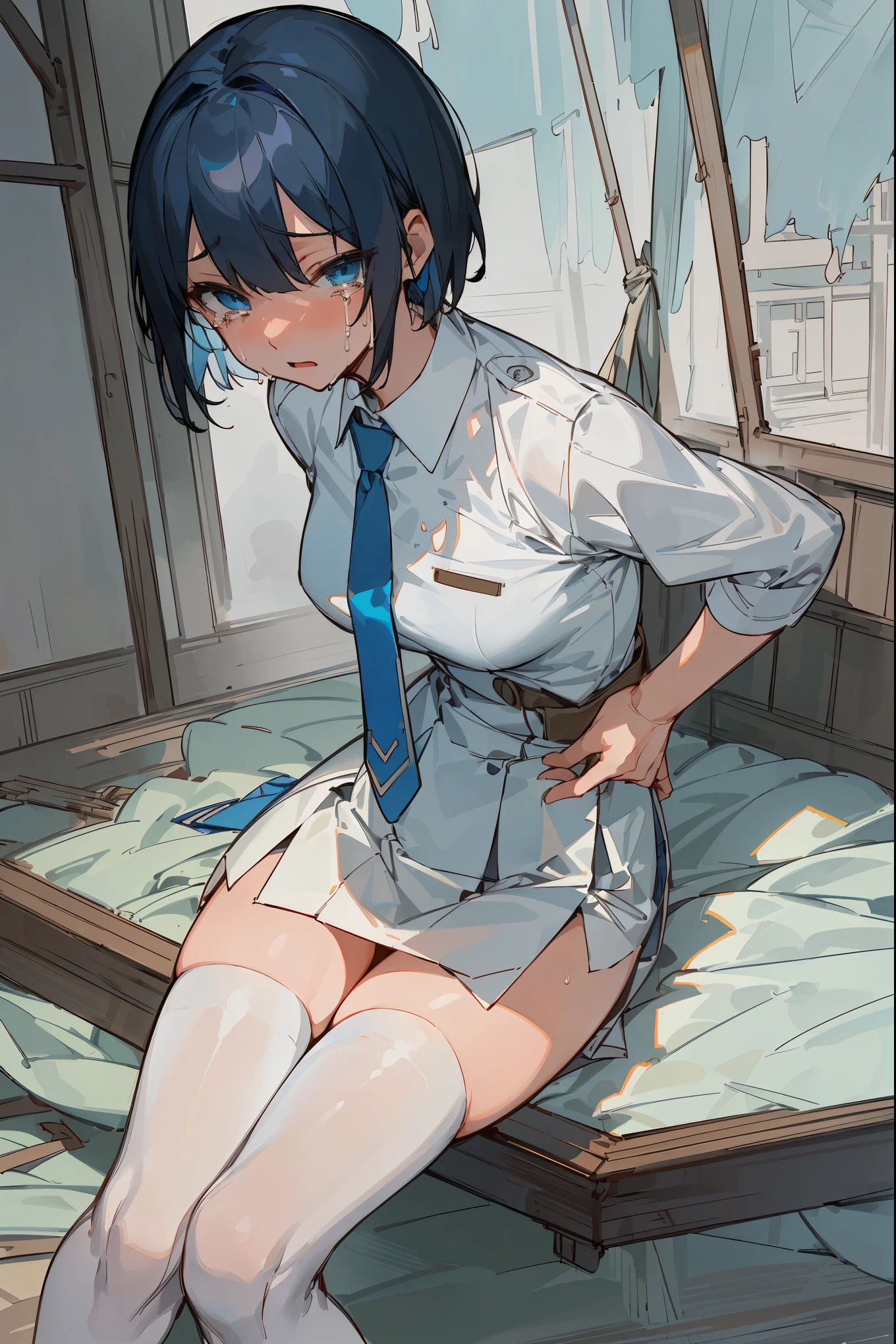 Real, Juvenile, 14 Years Old, Middle School Girl, Solo, Best Quality, Japan Female, Expression of Angish, Convulsions, Underwear Visible, Open Chest, Wet Sailor Suit, Open Legs, Crotch Massager, Full Body, Classroom Shot, Short Hair, Attractive, Seduction, Restraint, (NSFW) --auto --s2