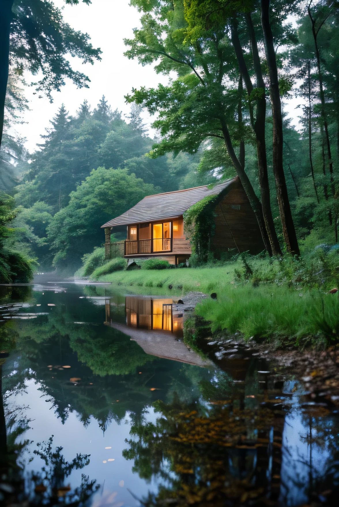 cottage in the woods　rain