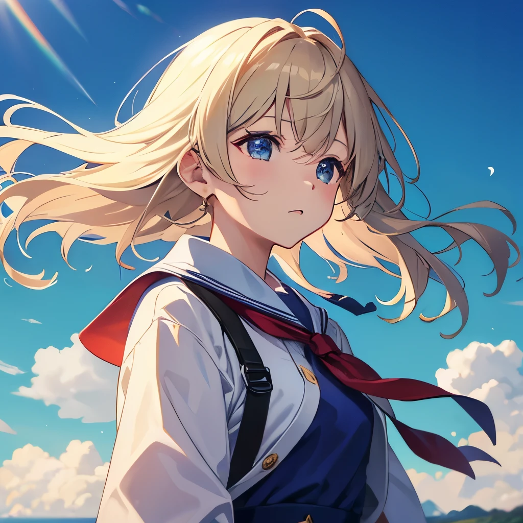 strong wind、strong windでスカートが捲れる、hair fluttering in the wind