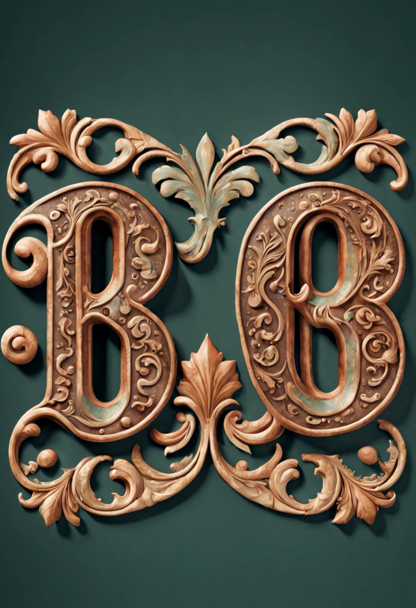 Develop a realistic, vintage-inspired font design that reflects the ornate and intricate styles of the early 20th century, with textured edges and a slight patina to suggest age and character, photographed using a Canon EOS R8 for its depth and richness of color.