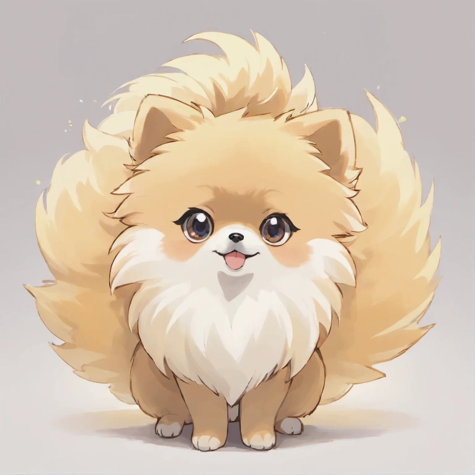 Pomeranian，Pomeranian Branca, fundo branco