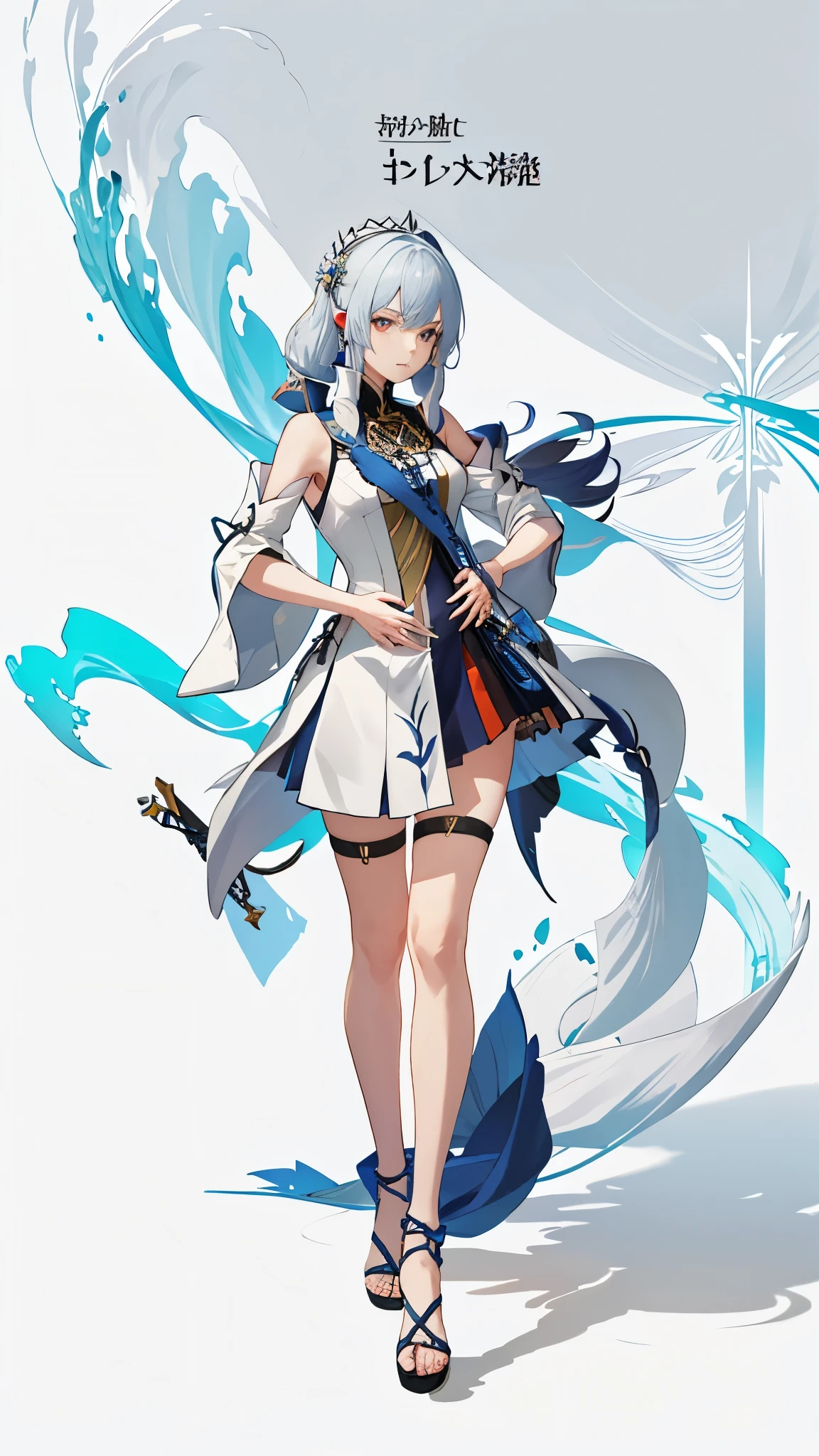 a woman in a dress holding a dagger and a dagger, video game character, from arknights, fox nobushi holding a dagger, hajime yatate, keqing from genshin impact, random haired deity, with small sword, ayaka genshin impact, female action anime girl, official character art, anime character, pregnant anime girl, fetus, random hair color