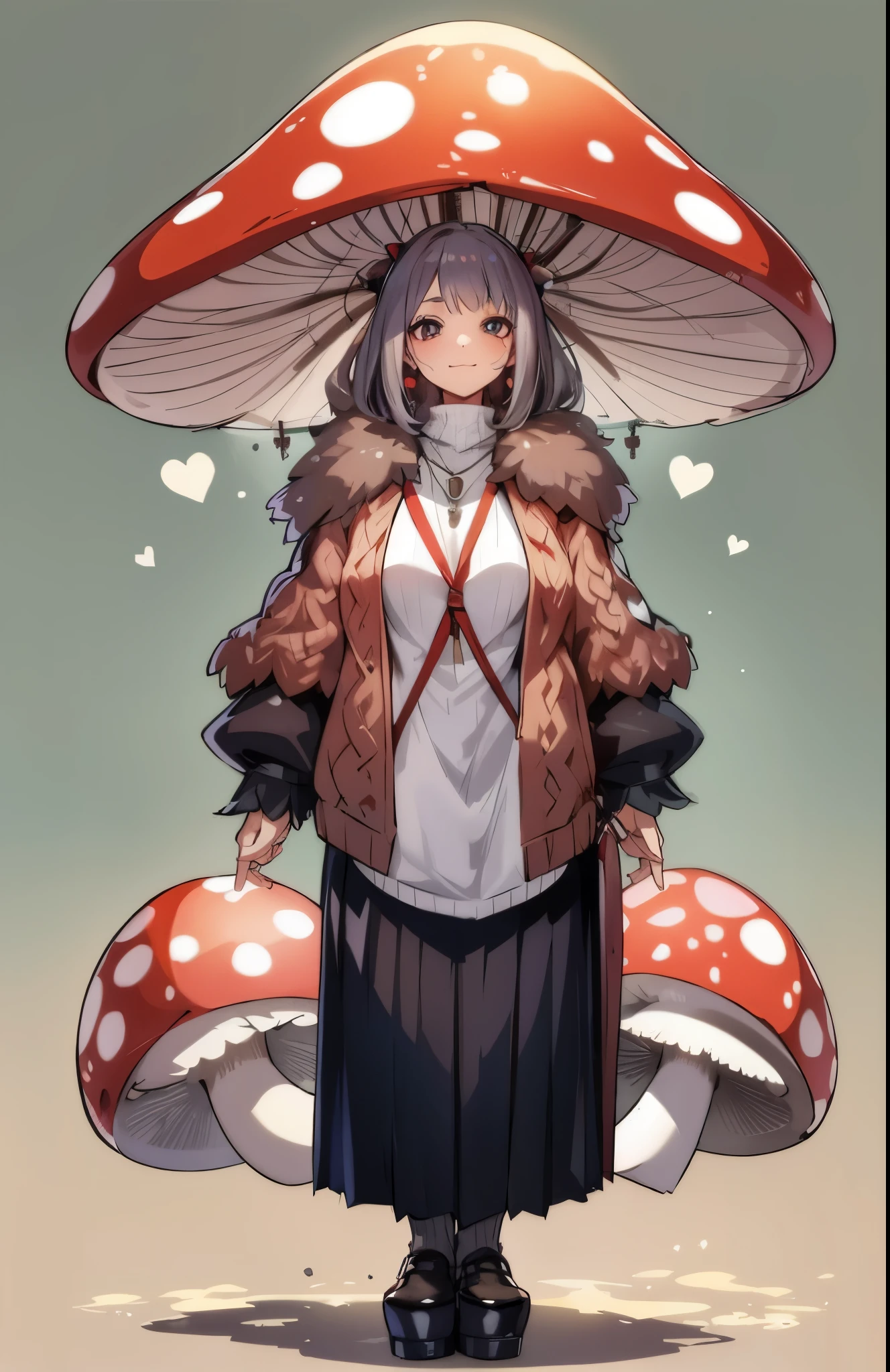 Girl, mushroom,