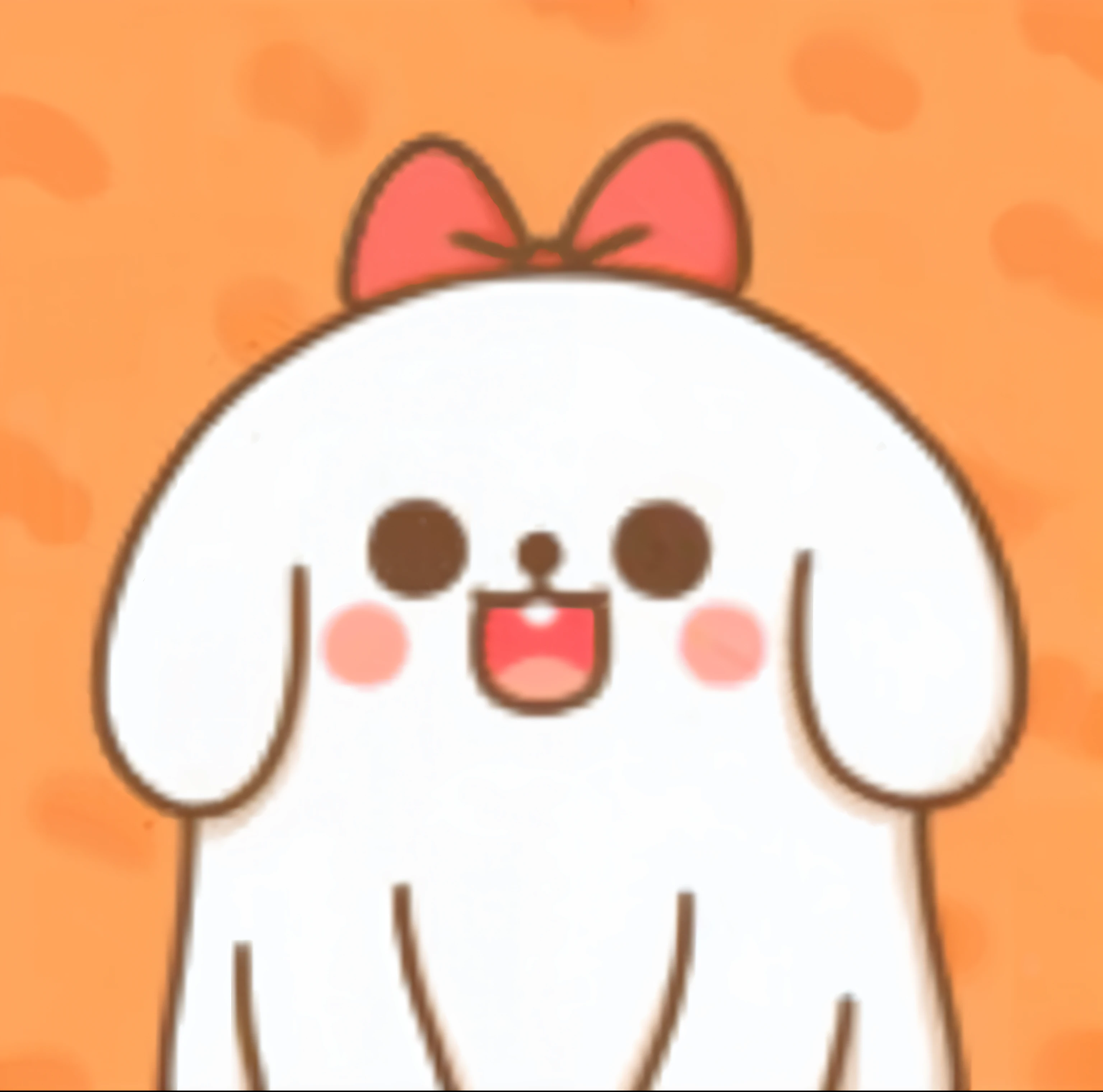 Close-up of a white dog wearing a blue bow on its head, kawaii cute dog, ladybug, cute dog, Shikami, Chiyuki, Nochi Iida, cute characters, cute cartoon, Poof, daopao, , beast, kawaii, fresh beans, Wow wow wow