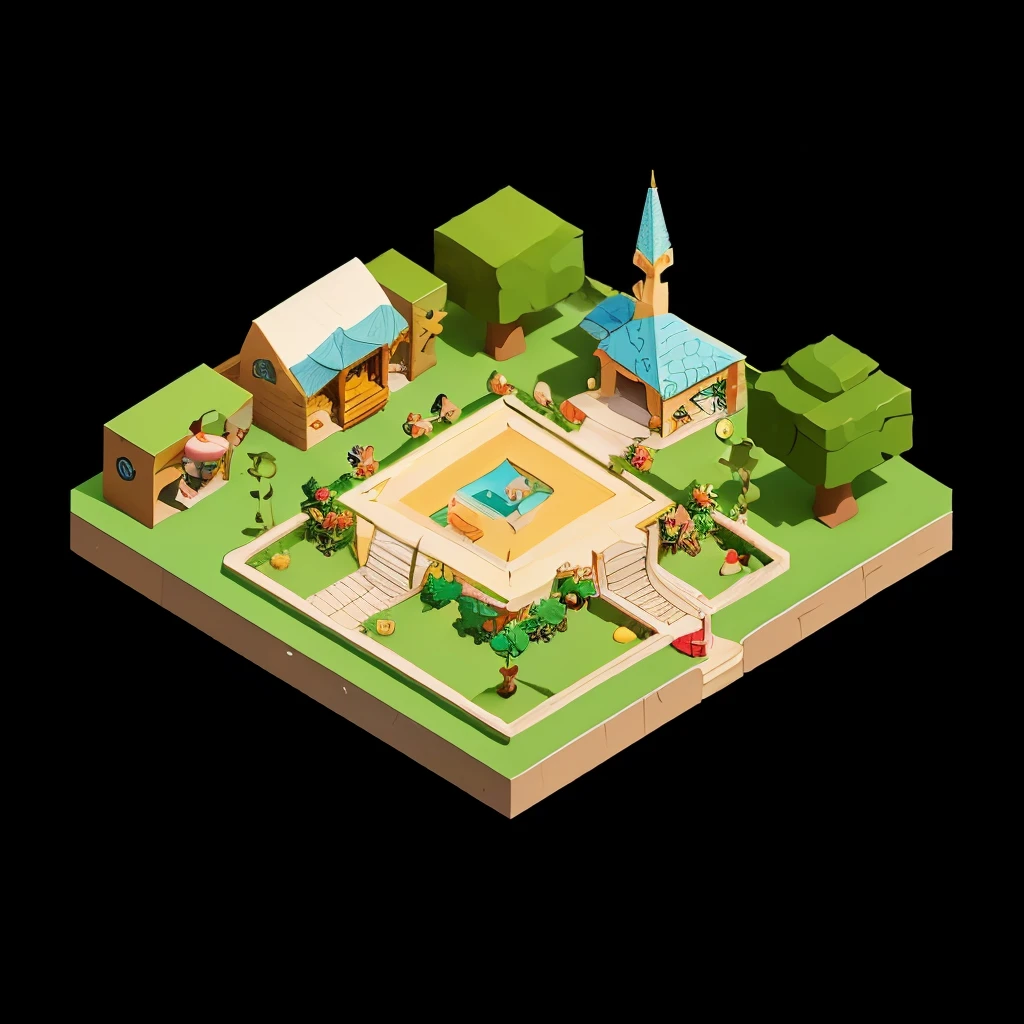 Fairy decorations isometric cartoon style