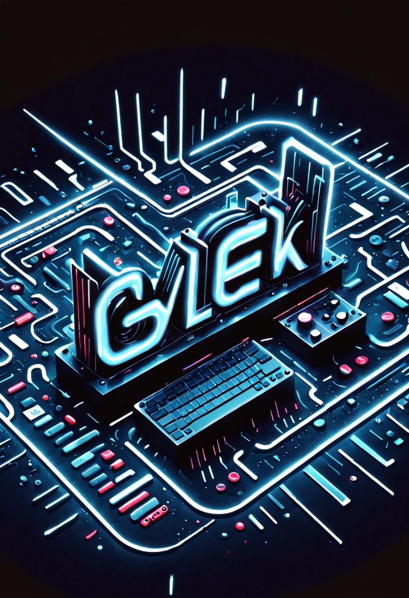 text logo, Futuristic Typographic Symphony: (sleek typography:1.3) inspired by (cybernetic circuits:1.2) and (neon lights:1.1), each character a (stylized fusion:1.2) of traditional and (futuristic elements:1.3). The font features (sharp angles:1.1) and (smooth curves:1.1), reflecting a (high-tech aesthetic:1.3). The letters are infused with (holographic effects:1.2) and (glowing edges:1.3), set against a backdrop of a (minimalistic interface:1.1) with (abstract digital patterns:1.2). The typeface is a (versatile masterpiece:1.1) for both (digital screens:1.1) and (print media:1.1), embodying a (perfect balance:1.2) between (readability:1.3) and (artistic flair:1.2).