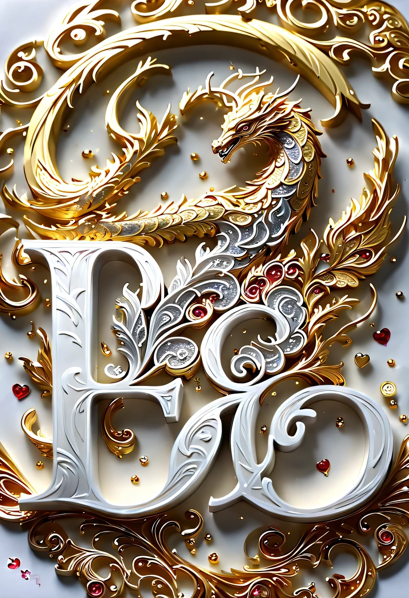 (8k, 16k, Award-winning, best quality, Highest resolution, Super details, high detail, anatomically correct, masterpiece, stunning beauty), (金属letter: 1.3), 火焰内的魔法letter , letter, Detailed decoration, Text engraving, Exquisite writing craftsmanship , 英文letter, rare and precious, intricate details, 魔法letter由一种叫做山铜的金属制成, no gems, (letter"like": 1.3), Impeccable, platinum, white, gold and silver, Trapped in a world of fire.