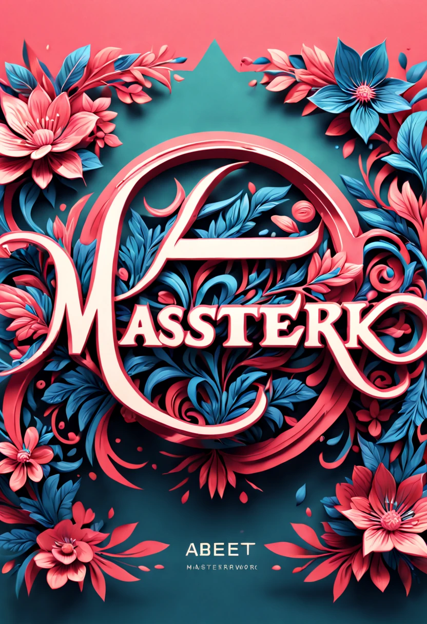 text logo, [(Elegant and stylish font design, detailed artwork:1.3) ::0.35], (masterwork:1.4), (font design, stylish fonts), (modern and artistic font:1.2), (cursive fonts: bold fonts: 0.5), (Latin alphabet), (Japanese hiragana), (geometric shapes), (floral elements), (Vibrant color palette:1.3), (Pink and blue accent colors: 1.10), Sample words, Clean lines, Intricate details, Stylized characters, Radiant glow, Vibrant colors, Elegant font design