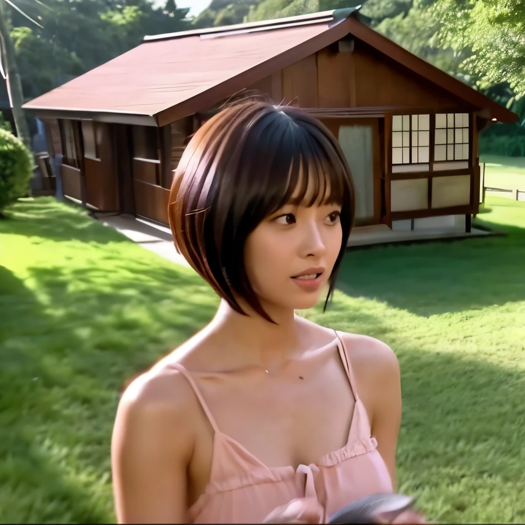 manly girl empty handed house Very erotic cute short bob I'm winding sarashi