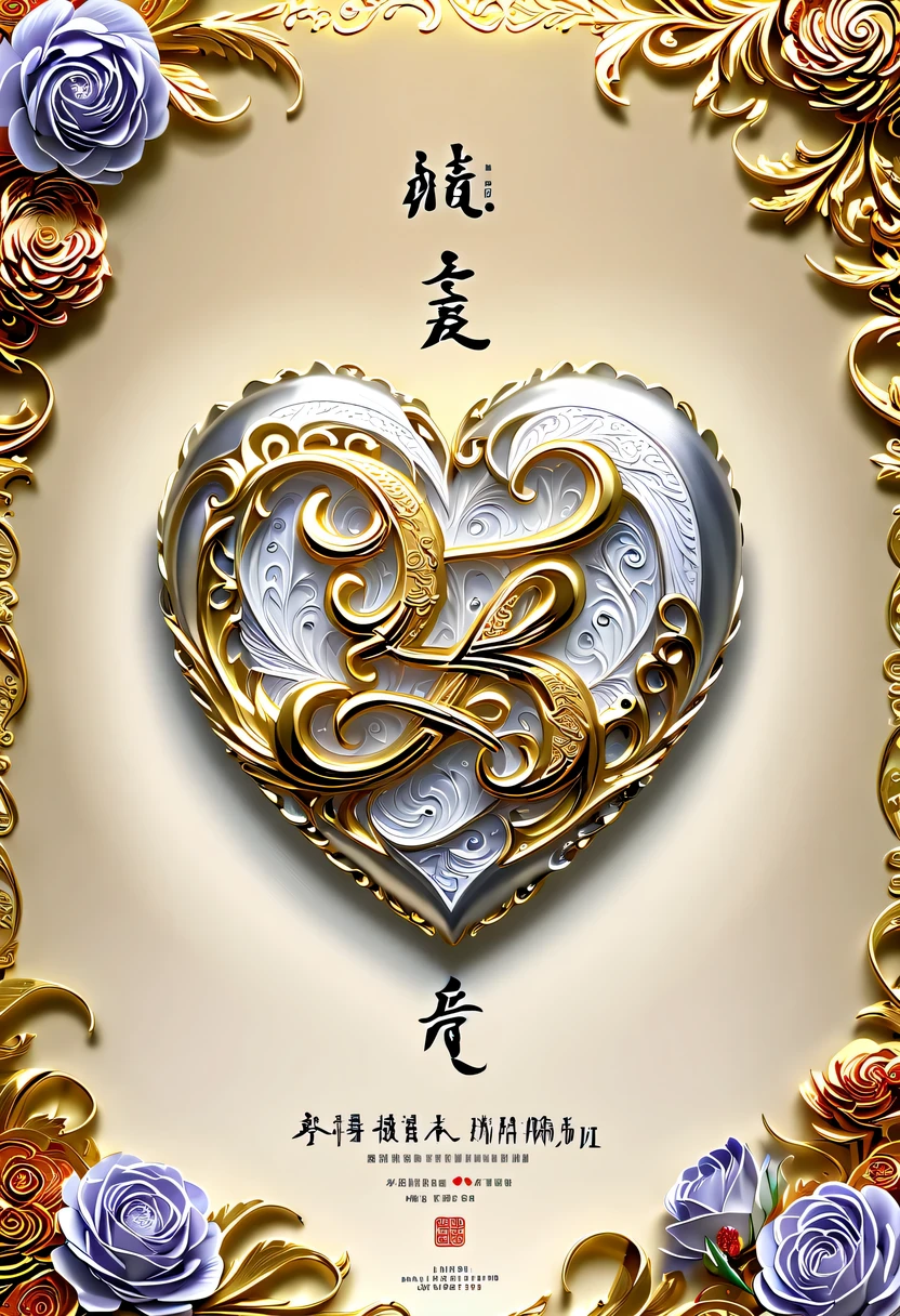 (8k, 16k, Award-winning, best quality, Highest resolution, Super details, high detail, anatomically correct, masterpiece, stunning beauty), (金属letter: 1.3), 火焰内的魔法letter , letter, Detailed decoration, Text engraving, Exquisite writing craftsmanship , 英文letter, rare and precious, intricate details, 魔法letter由一种叫做山铜的金属制成, no gems, (text"I love you": 1.2), Impeccable, platinum, white, gold and silver, Trapped in a world of fire.