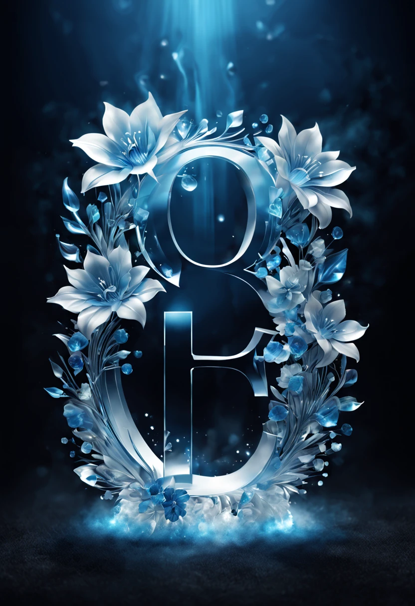   L0VE logo L0VE references 3D font design L0VE creative font design with distinctive style，Crystal clear digital art details the best masterpieces, best quality, Bright delicate blue white crystal clear crystal beautiful flowers and crystals, glowing flower, Diffusing luminous fog luminous particles,Brilliant volume blooms with light, bloom background artwork, , Highly detailed figures, best quality,High quality detailed art