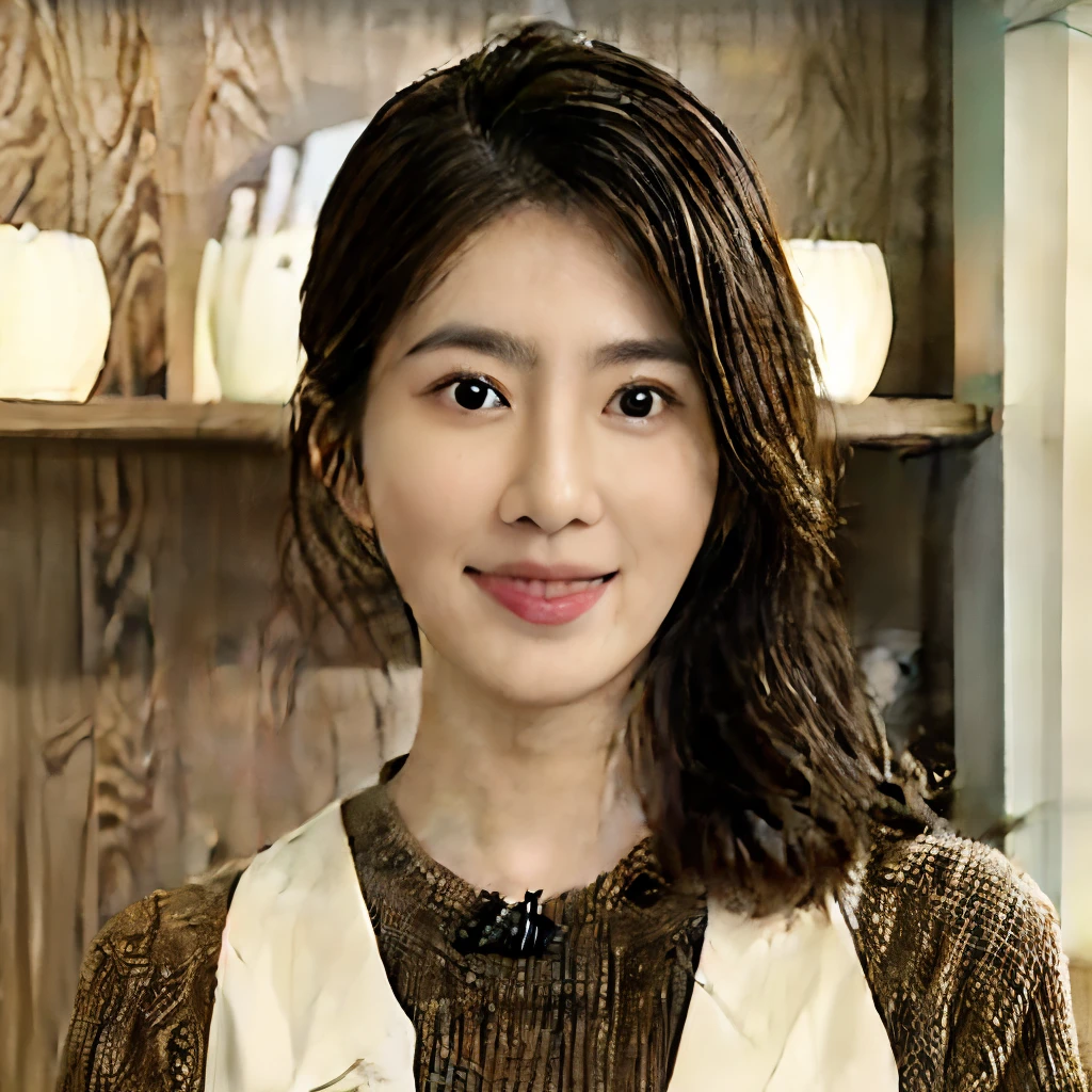 A portrait of a 30-year-old Japanese woman who is a psychologist and a counselor for love and marital life. She has long, slightly brown hair and large, beautiful eyes. Her expression is calm, conveying warmth and professionalism as if she is listening to a client during a counseling session. The background features an office environment in soothing colors, decorated with books and plants to create a comfortable atmosphere. Her attire is in an approachable office casual style, reflecting her warm personality.