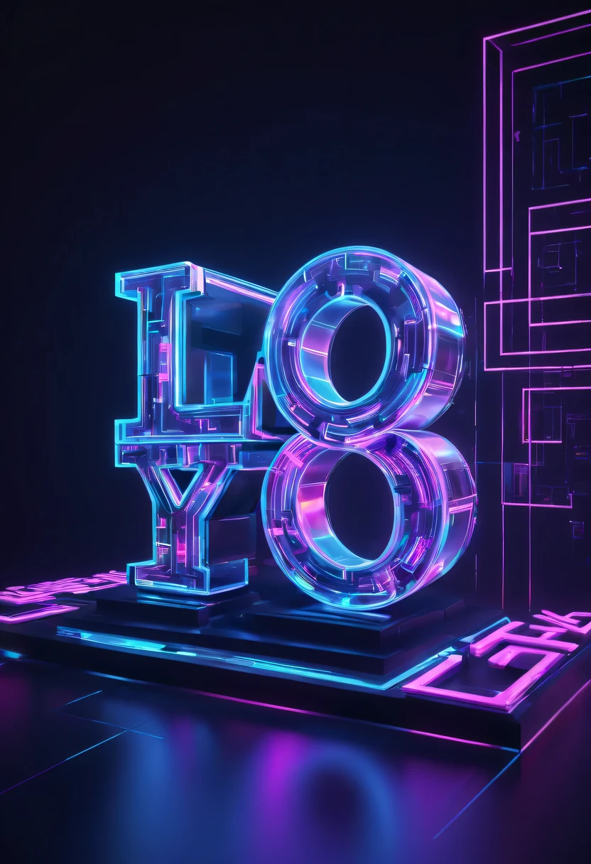 screenshot of landscape("I love you":1.9)Iron word design.gradient background,streamline、complex symmetry、Elegant and gorgeous、Beautifully unique、Sci-fi future、Mechanical texture、bright、Mesh details、Golden luster、sharp edge，Mechanical structure，High-tech equipment，magical text，cyberpunk，Holographic projection，fault art，mechanical aesthetics，neon lights，laser light，fluorescence，glow effect，liquid metal，copper plate engraving，Unreal Engine