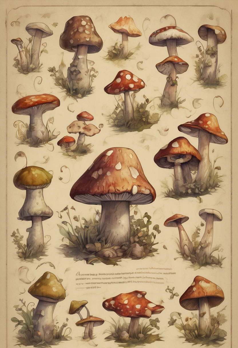 (best quality,4k,8k,highres,masterpiece:1.2),ultra-detailed,(realistic,photorealistic,photo-realistic:1.37),illustration,crude,hand-drawn,goblin-inspired font,mushroom-themed graphics,mossy textures,woodblock printing effect,detailed parchment paper background,aged and weathered appearance,vibrant color palette,fine detail depiction,shadow and highlights,creeping vine details,rough brush strokes,inky black outlines,whimsical and mischievous feel,gritty and organic textures,meticulously carved glyphs,bold and playful character designs,multitude of mushrooms,variety of shapes and sizes,spotted and striped patterns, dotted lines connecting the alphabets,3D effect on each letter,pixel art-inspired mushrooms,unique mushroom-themed symbols,hand-drawn borders and dividers,handwritten title "Goblin's Mushroom Font" in an ornate calligraphy style,intricate details on each letter,with a slight tilt,shaded edges,gouache painting style,captivating storytelling elements,compelling composition,charming and quirky illustrations,A to Z alphabet page,each character neatly arranged,different font sizes and weights,consistent spacing between letters and lines,scanned paper texture,paper grain effect,onion skin texture,vivid color gradients,playful typography style,hand-carved wooden frame around the page,subtle ink smudges,stylized goblin faces incorporated into some letters,soft and diffused lighting.