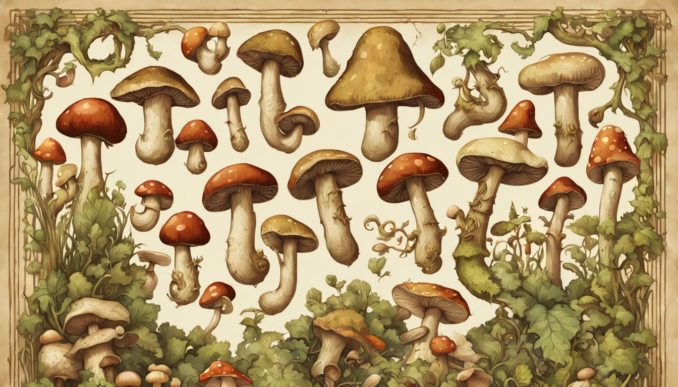 (best quality,4k,8k,highres,masterpiece:1.2),ultra-detailed,(realistic,photorealistic,photo-realistic:1.37),illustration,crude,hand-drawn,goblin-inspired font,mushroom-themed graphics,mossy textures,woodblock printing effect,detailed parchment paper background,aged and weathered appearance,vibrant color palette,fine detail depiction,shadow and highlights,creeping vine details,rough brush strokes,inky black outlines,whimsical and mischievous feel,gritty and organic textures,meticulously carved glyphs,bold and playful character designs,multitude of mushrooms,variety of shapes and sizes,spotted and striped patterns, dotted lines connecting the alphabets,3D effect on each letter,pixel art-inspired mushrooms,unique mushroom-themed symbols,hand-drawn borders and dividers,handwritten title "Goblin's Mushroom Font" in an ornate calligraphy style,intricate details on each letter,with a slight tilt,shaded edges,gouache painting style,captivating storytelling elements,compelling composition,charming and quirky illustrations,A to Z alphabet page,each character neatly arranged,different font sizes and weights,consistent spacing between letters and lines,scanned paper texture,paper grain effect,onion skin texture,vivid color gradients,playful typography style,hand-carved wooden frame around the page,subtle ink smudges,stylized goblin faces incorporated into some letters,soft and diffused lighting.