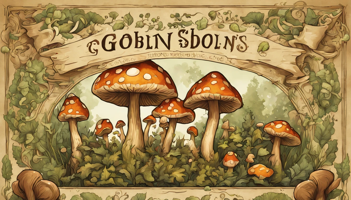 (best quality,4k,8k,highres,masterpiece:1.2),ultra-detailed,(realistic,photorealistic,photo-realistic:1.37),illustration,crude,hand-drawn,goblin-inspired font,mushroom-themed graphics,mossy textures,woodblock printing effect,detailed parchment paper background,aged and weathered appearance,vibrant color palette,fine detail depiction,shadow and highlights,creeping vine details,rough brush strokes,inky black outlines,whimsical and mischievous feel,gritty and organic textures,meticulously carved glyphs,bold and playful character designs,multitude of mushrooms,variety of shapes and sizes,spotted and striped patterns, dotted lines connecting the alphabets,3D effect on each letter,pixel art-inspired mushrooms,unique mushroom-themed symbols,hand-drawn borders and dividers,handwritten title "Goblin's Mushroom Font" in an ornate calligraphy style,intricate details on each letter,with a slight tilt,shaded edges,gouache painting style,captivating storytelling elements,compelling composition,charming and quirky illustrations,A to Z alphabet page,each character neatly arranged,different font sizes and weights,consistent spacing between letters and lines,scanned paper texture,paper grain effect,onion skin texture,vivid color gradients,playful typography style,hand-carved wooden frame around the page,subtle ink smudges,stylized goblin faces incorporated into some letters,soft and diffused lighting.