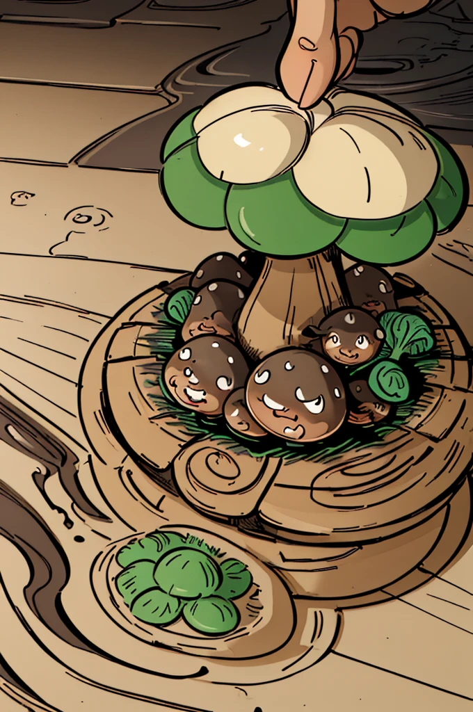 (best quality,4k,8k,highres,masterpiece:1.2),ultra-detailed,(realistic,photorealistic,photo-realistic:1.37),illustration,crude,hand-drawn,goblin-inspired font,mushroom-themed graphics,mossy textures,woodblock printing effect,detailed parchment paper background,aged and weathered appearance,vibrant color palette,fine detail depiction,shadow and highlights,creeping vine details,rough brush strokes,inky black outlines,whimsical and mischievous feel,gritty and organic textures,meticulously carved glyphs,bold and playful character designs,multitude of mushrooms,variety of shapes and sizes,spotted and striped patterns, dotted lines connecting the alphabets,3D effect on each letter,pixel art-inspired mushrooms,unique mushroom-themed symbols,hand-drawn borders and dividers,handwritten title "Goblin's Mushroom Font" in an ornate calligraphy style,intricate details on each letter,with a slight tilt,shaded edges,gouache painting style,captivating storytelling elements,compelling composition,charming and quirky illustrations,A to Z alphabet page,each character neatly arranged,different font sizes and weights,consistent spacing between letters and lines,scanned paper texture,paper grain effect,onion skin texture,vivid color gradients,playful typography style,hand-carved wooden frame around the page,subtle ink smudges,stylized goblin faces incorporated into some letters,soft and diffused lighting.