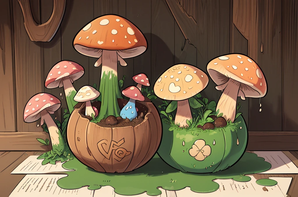 (best quality,4k,8k,highres,masterpiece:1.2),ultra-detailed,(realistic,photorealistic,photo-realistic:1.37),illustration,crude,hand-drawn,goblin-inspired font,mushroom-themed graphics,mossy textures,woodblock printing effect,detailed parchment paper background,aged and weathered appearance,vibrant color palette,fine detail depiction,shadow and highlights,creeping vine details,rough brush strokes,inky black outlines,whimsical and mischievous feel,gritty and organic textures,meticulously carved glyphs,bold and playful character designs,multitude of mushrooms,variety of shapes and sizes,spotted and striped patterns, dotted lines connecting the alphabets,3D effect on each letter,pixel art-inspired mushrooms,unique mushroom-themed symbols,hand-drawn borders and dividers,handwritten title "Goblin's Mushroom Font" in an ornate calligraphy style,intricate details on each letter,with a slight tilt,shaded edges,gouache painting style,captivating storytelling elements,compelling composition,charming and quirky illustrations,A to Z alphabet page,each character neatly arranged,different font sizes and weights,consistent spacing between letters and lines,scanned paper texture,paper grain effect,onion skin texture,vivid color gradients,playful typography style,hand-carved wooden frame around the page,subtle ink smudges,stylized goblin faces incorporated into some letters,soft and diffused lighting.