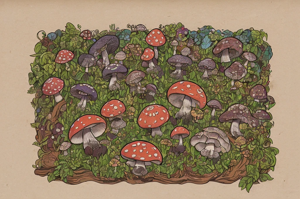 (best quality,4k,8k,highres,masterpiece:1.2),ultra-detailed,(realistic,photorealistic,photo-realistic:1.37),illustration,crude,hand-drawn,goblin-inspired font,mushroom-themed graphics,mossy textures,woodblock printing effect,detailed parchment paper background,aged and weathered appearance,vibrant color palette,fine detail depiction,shadow and highlights,creeping vine details,rough brush strokes,inky black outlines,whimsical and mischievous feel,gritty and organic textures,meticulously carved glyphs,bold and playful character designs,multitude of mushrooms,variety of shapes and sizes,spotted and striped patterns, dotted lines connecting the alphabets,3D effect on each letter,pixel art-inspired mushrooms,unique mushroom-themed symbols,hand-drawn borders and dividers,handwritten title "Goblin's Mushroom Font" in an ornate calligraphy style,intricate details on each letter,with a slight tilt,shaded edges,gouache painting style,captivating storytelling elements,compelling composition,charming and quirky illustrations,A to Z alphabet page,each character neatly arranged,different font sizes and weights,consistent spacing between letters and lines,scanned paper texture,paper grain effect,onion skin texture,vivid color gradients,playful typography style,hand-carved wooden frame around the page,subtle ink smudges,stylized goblin faces incorporated into some letters,soft and diffused lighting.