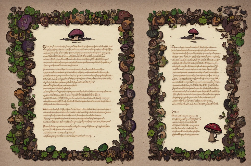 (best quality,4k,8k,highres,masterpiece:1.2),ultra-detailed,(realistic,photorealistic,photo-realistic:1.37),illustration,crude,hand-drawn,goblin-inspired font,mushroom-themed graphics,mossy textures,woodblock printing effect,detailed parchment paper background,aged and weathered appearance,vibrant color palette,fine detail depiction,shadow and highlights,creeping vine details,rough brush strokes,inky black outlines,whimsical and mischievous feel,gritty and organic textures,meticulously carved glyphs,bold and playful character designs,multitude of mushrooms,variety of shapes and sizes,spotted and striped patterns, dotted lines connecting the alphabets,3D effect on each letter,pixel art-inspired mushrooms,unique mushroom-themed symbols,hand-drawn borders and dividers,handwritten title "Goblin's Mushroom Font" in an ornate calligraphy style,intricate details on each letter,with a slight tilt,shaded edges,gouache painting style,captivating storytelling elements,compelling composition,charming and quirky illustrations,A to Z alphabet page,each character neatly arranged,different font sizes and weights,consistent spacing between letters and lines,scanned paper texture,paper grain effect,onion skin texture,vivid color gradients,playful typography style,hand-carved wooden frame around the page,subtle ink smudges,stylized goblin faces incorporated into some letters,soft and diffused lighting.